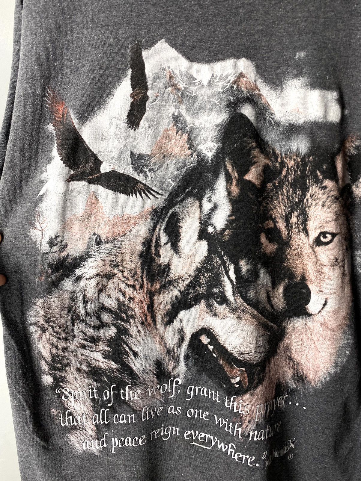 Vintage 90’s Vintage Wolf T Shirt Indians Spirit Supreme Style Size US M / EU 48-50 / 2 - 4 Thumbnail