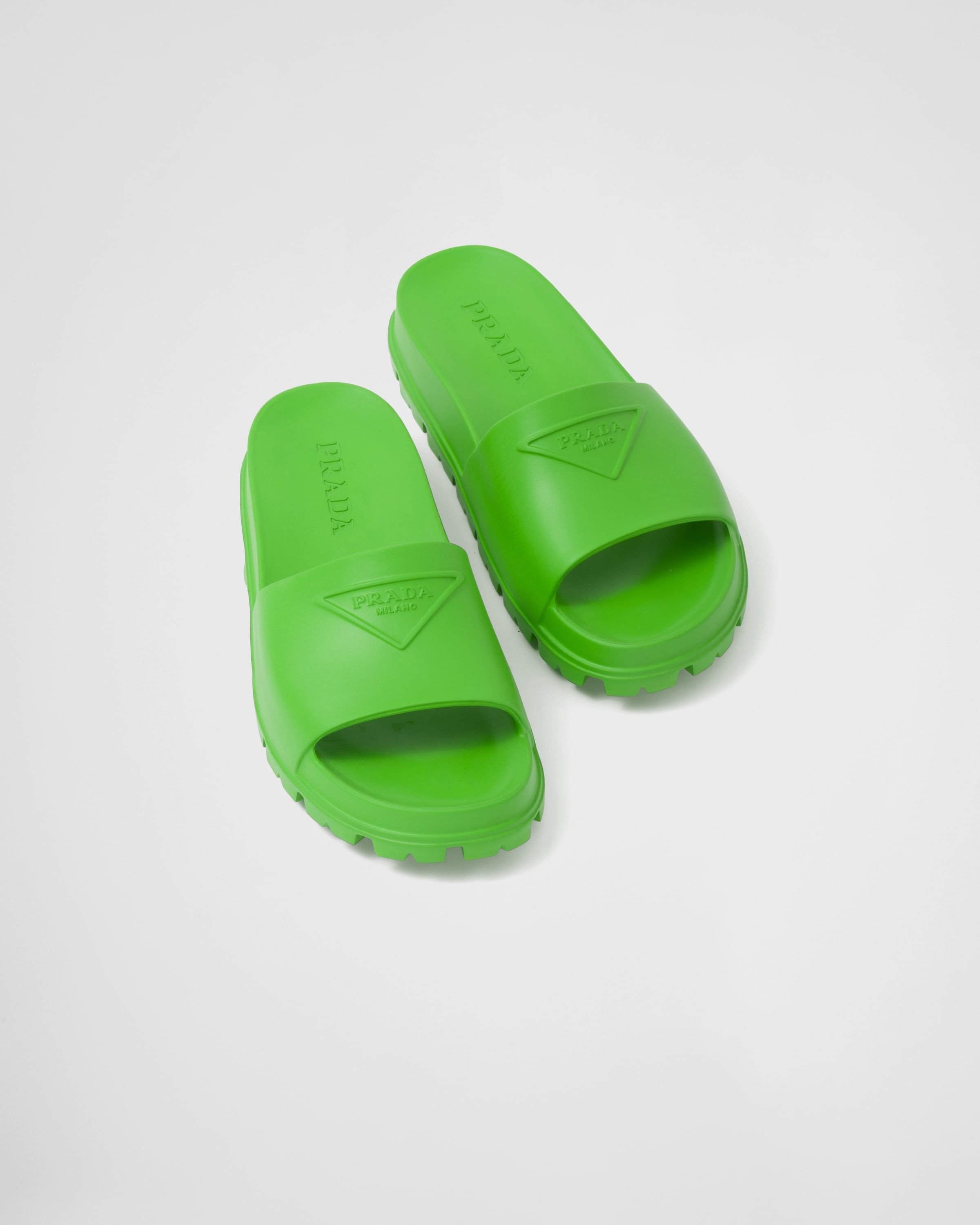 Prada o1B3y1r0226 Rubber Slides in Green Size US 10 / EU 43 - 4 Thumbnail