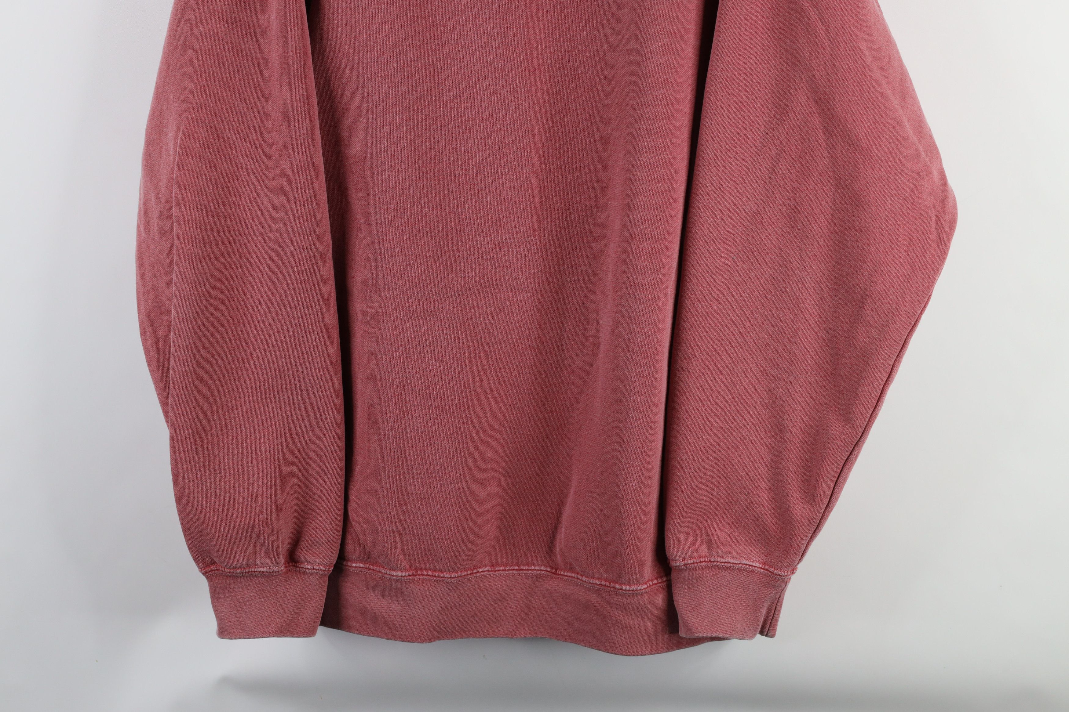 Vintage Vintage 90s Streetwear Garment Dye Stonewash Sweatshirt Red Size US XL / EU 56 / 4 - 3 Thumbnail