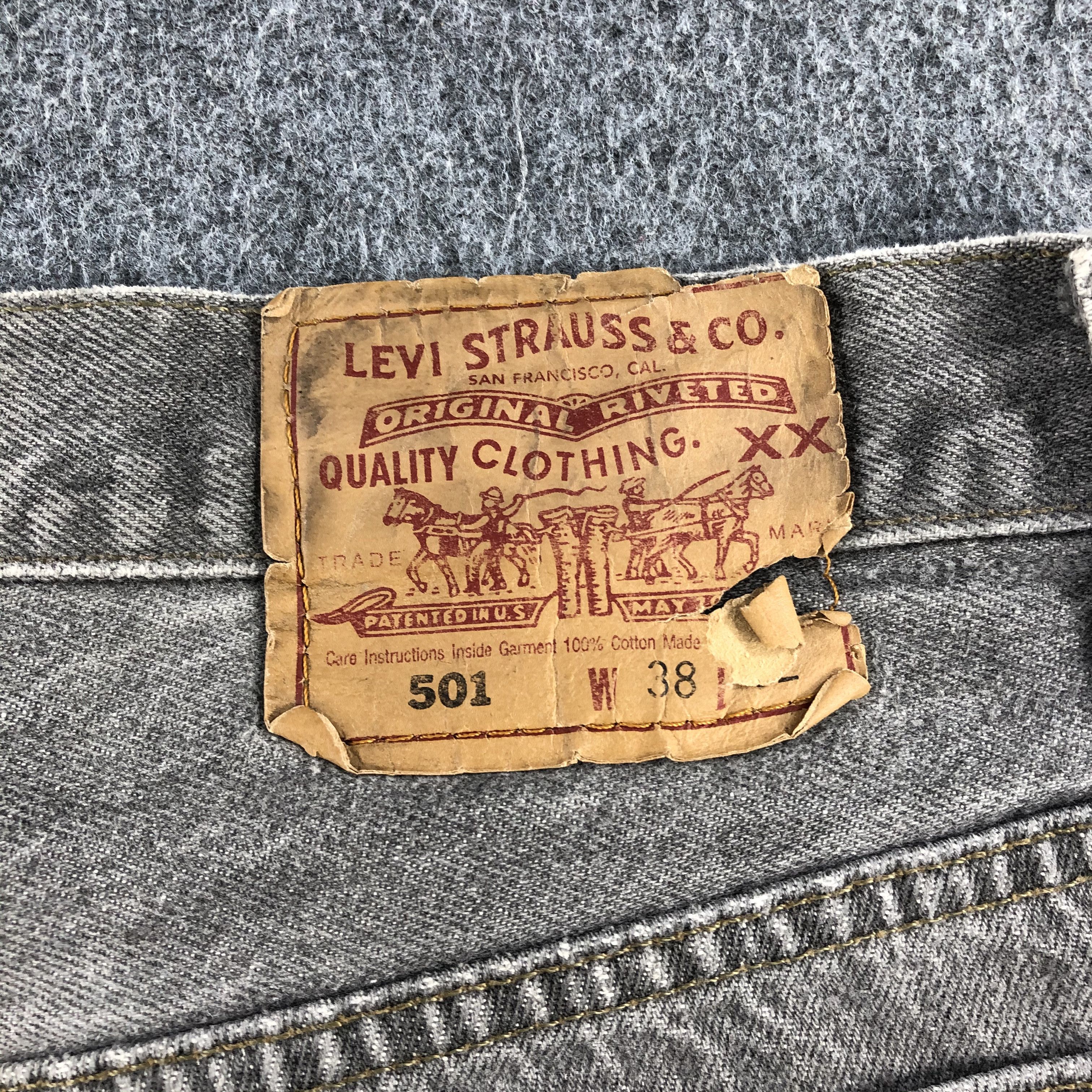 Levi's 90s Vintage Faded Black Levis 501 Jeans-J1481 Size US 37 - 5 Thumbnail