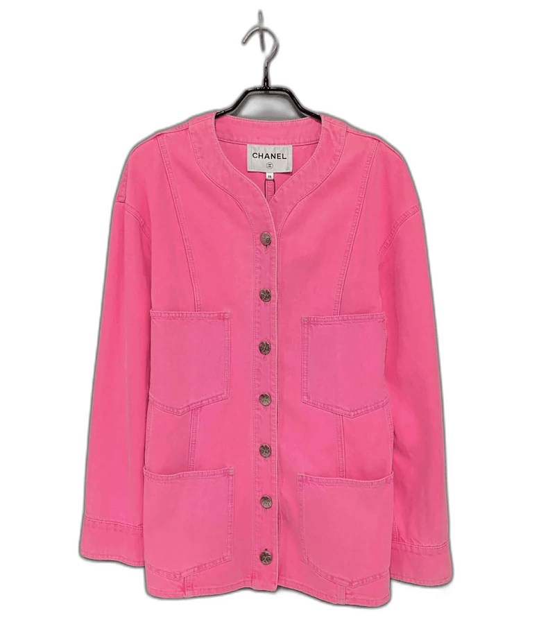 Chanel Chanel Pink Denim Jacket Size M / US 6-8 / IT 42-44 - 1 Thumbnail