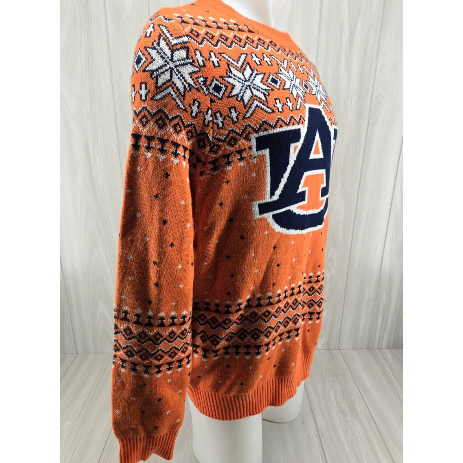 Vintage VINTAGE Campus Specialties Auburn Tigers Holiday Sweater Unisex Adults Crew Neck Long Sleeve 3D Argyle Orange L Fits Size US L / EU 52-54 / 3 - 6 Thumbnail