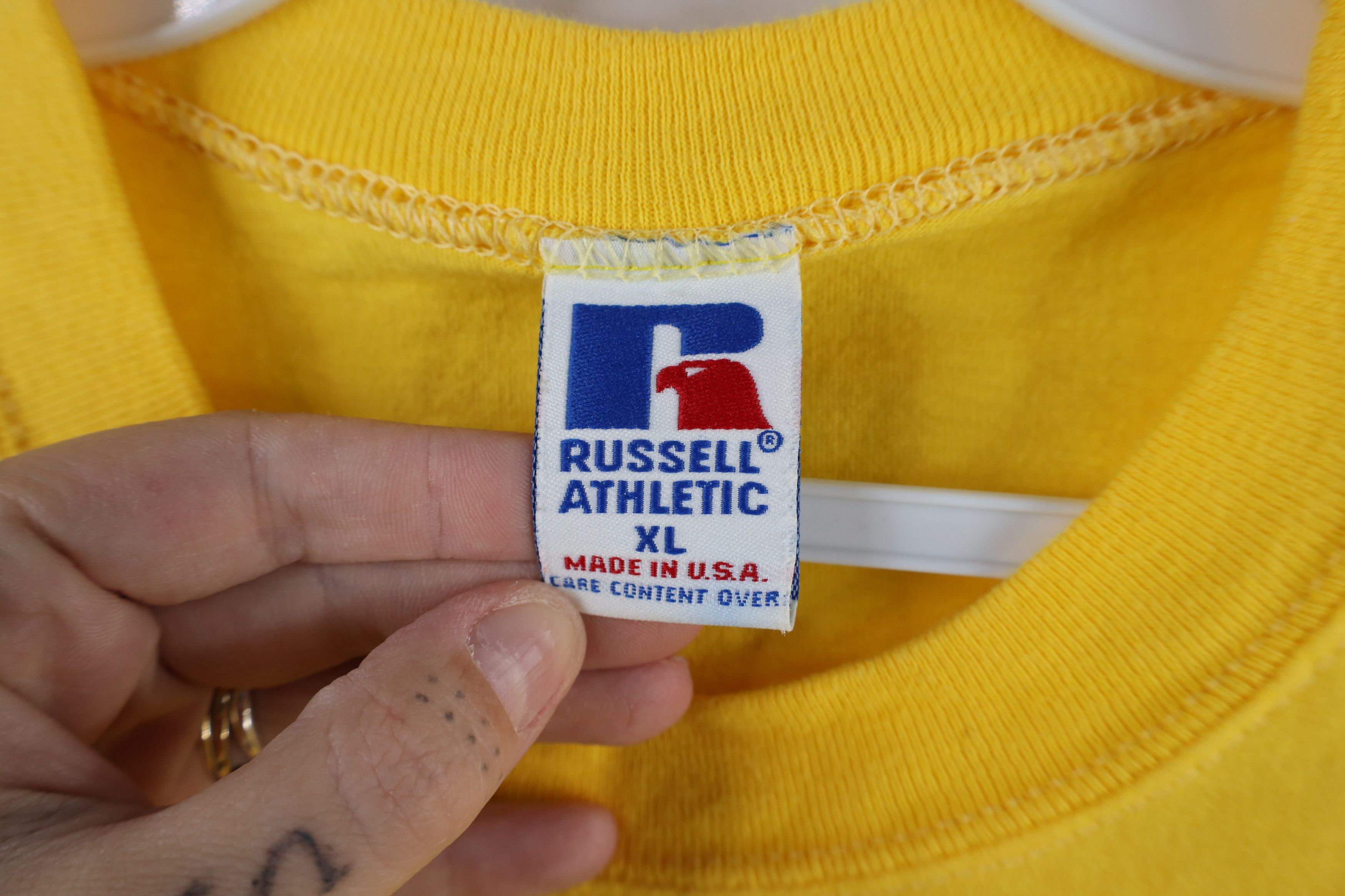 Russell Athletic × Vintage Vintage 90s Russell Athletic Blank Cotton Pocket T-Shirt USA Size US XL / EU 56 / 4 - 8 Thumbnail