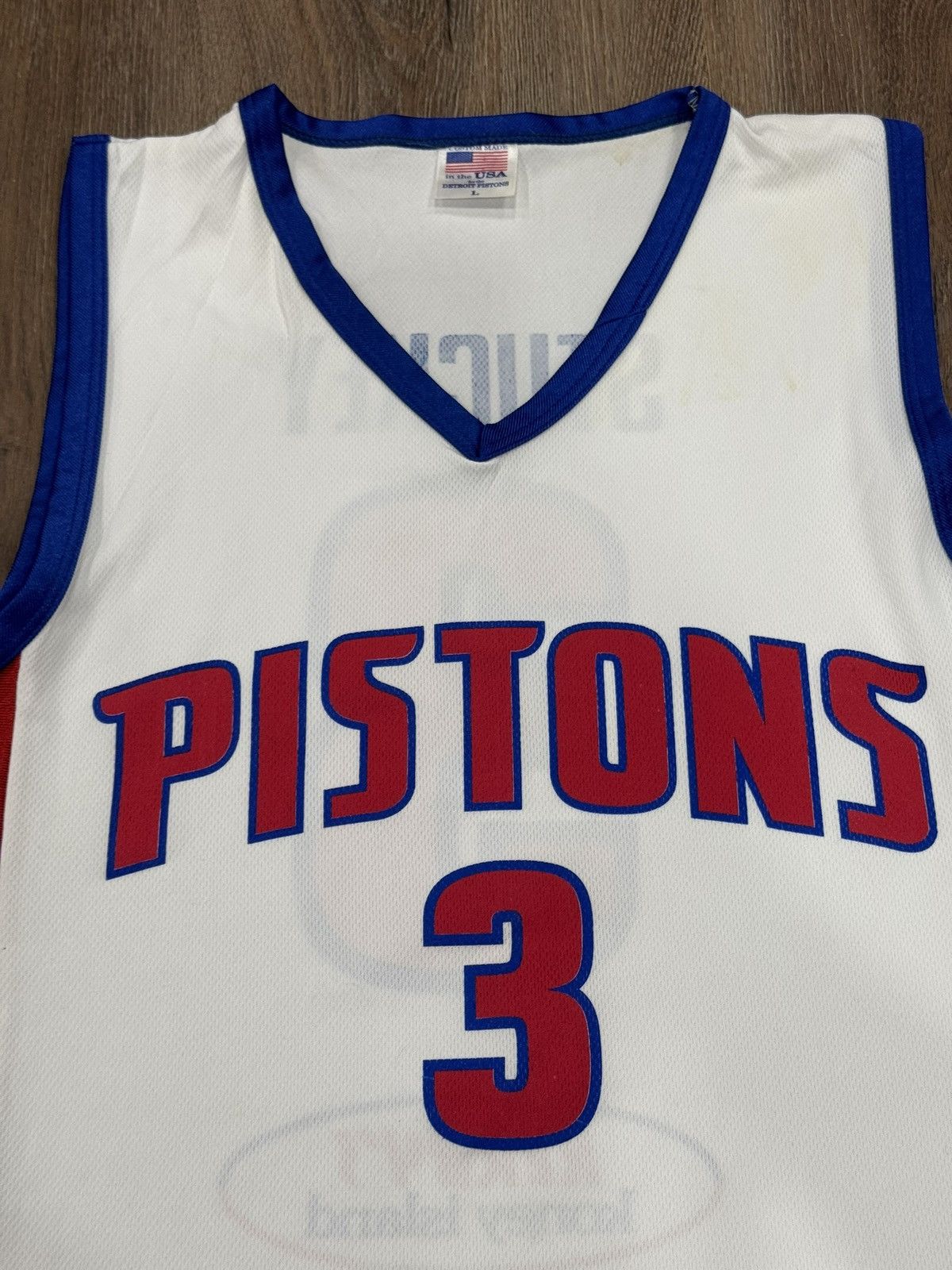Vintage Detroit Pistons Rodney Stuckey Jersey Large White SGA Made Size US L / EU 52-54 / 3 - 7 Thumbnail
