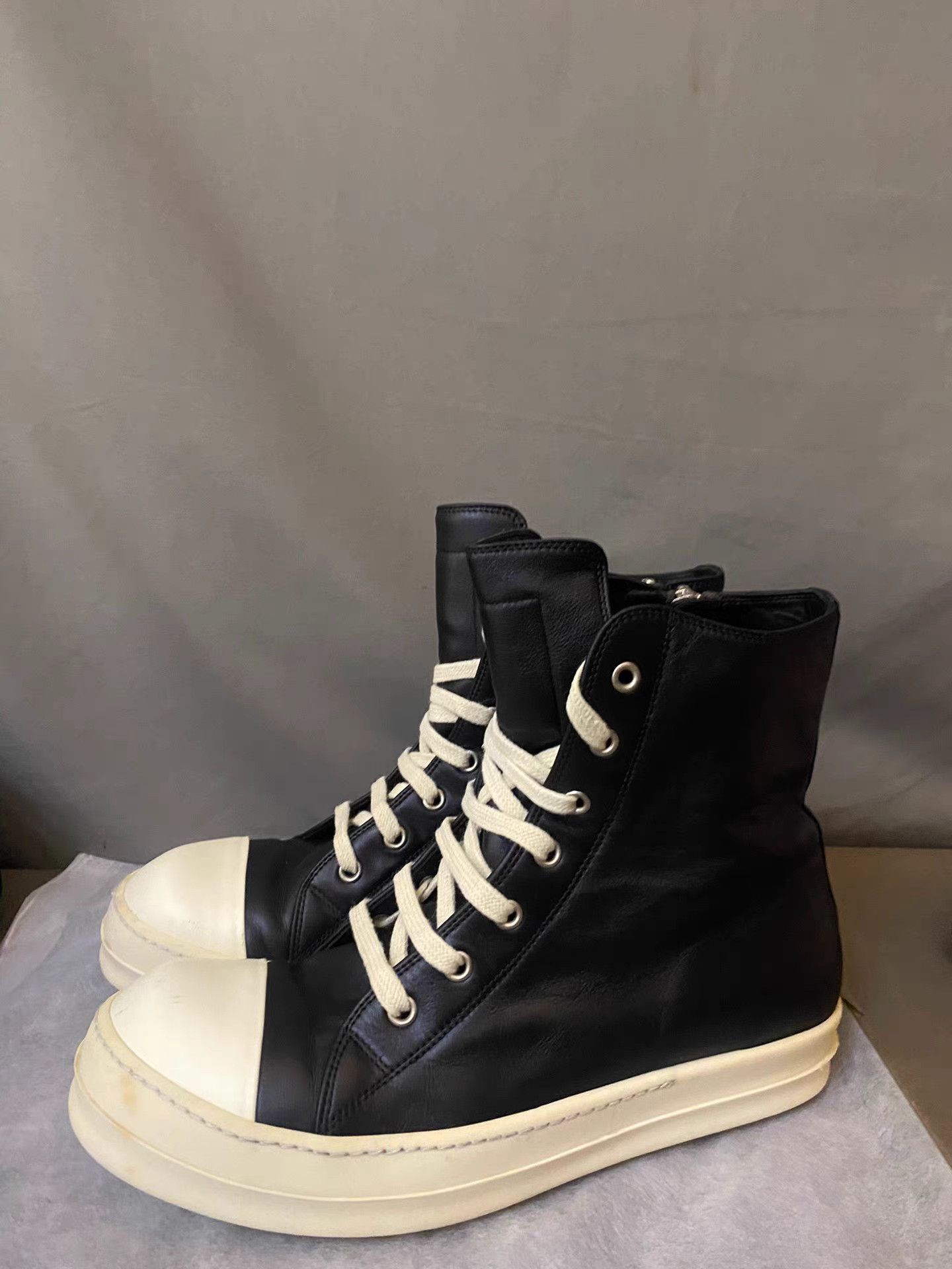 Rick Owens Rick Owens Mainline Leather High Top Sneakers Size US 7 / EU 40 - 2 Thumbnail