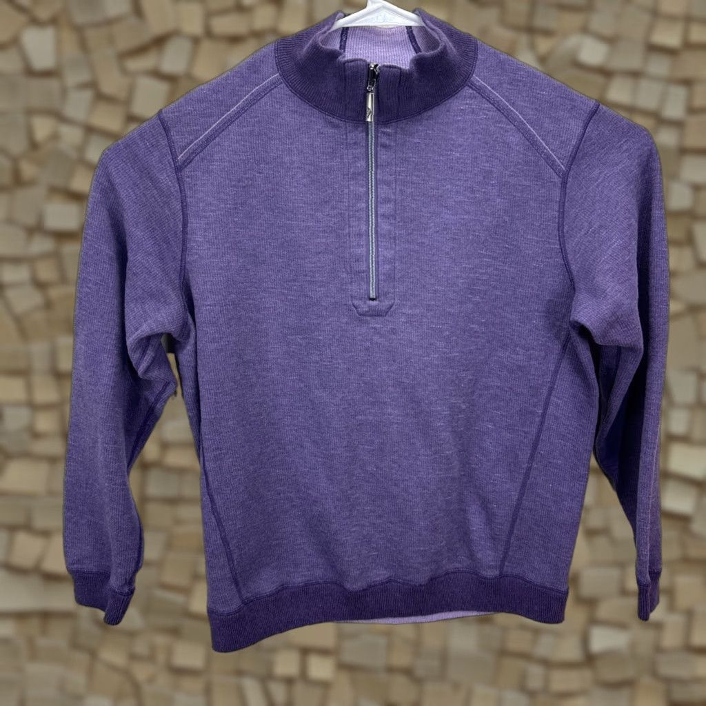 Tommy Bahama VINTAGE Tommy Bahama Men’s Sweater Knit Pullover 1/4 Zip Mock Neck Reversible Casual Outdoor Fall Winter Large Purple Gray Size US L / EU 52-54 / 3 - 1 Thumbnail