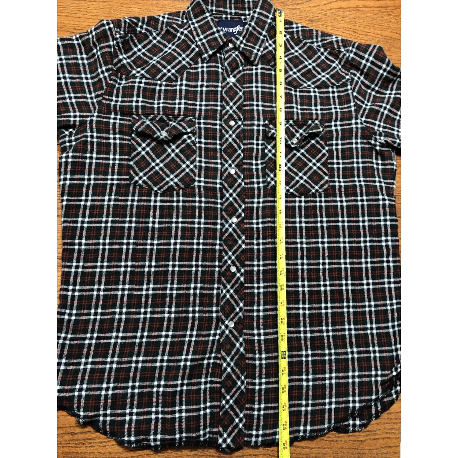 Wrangler Vtg Wrangler Shirt Men Black Red Plaid Flannel Pearl Snap Western Wrancher Shirt Size US L / EU 52-54 / 3 - 5 Thumbnail