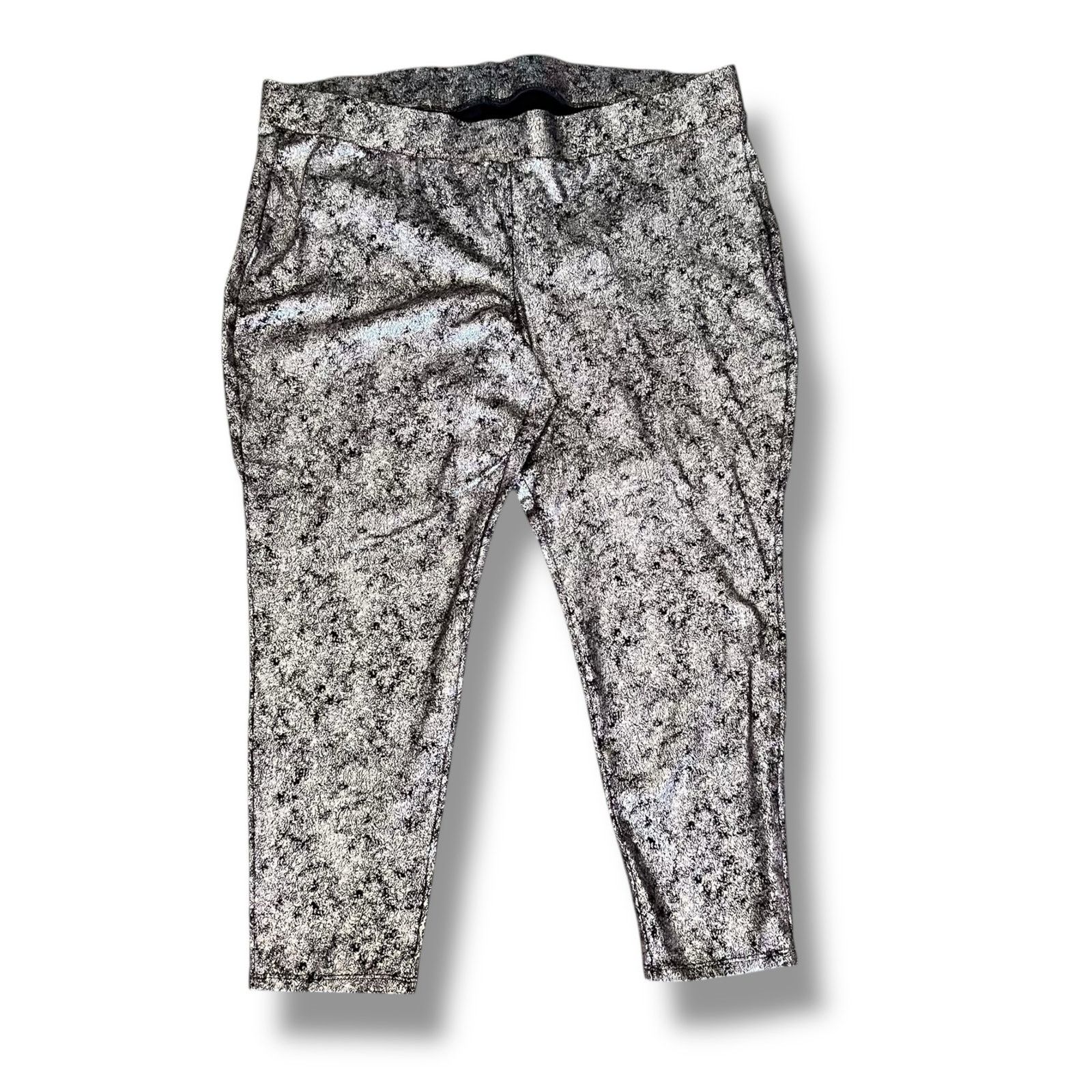 Other Torrid metallic foil crosshatch spandex premium leggings Size 42" / US 20 - 3 Thumbnail