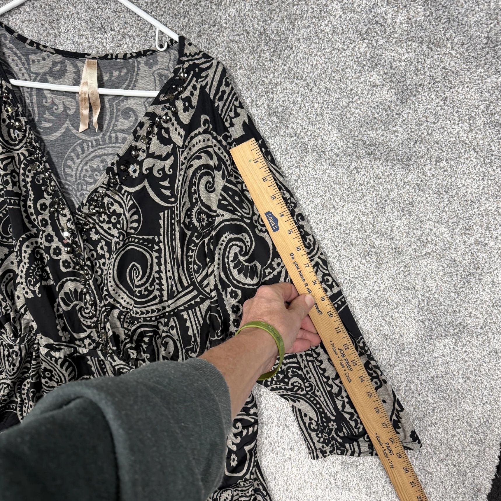 Vintage VINTAGE The Luxe Collection Tunic Top Womens 30/32 Plus Black Paisley Boho Whimsigoth Size 4XL / US 24-26 - 3 Thumbnail