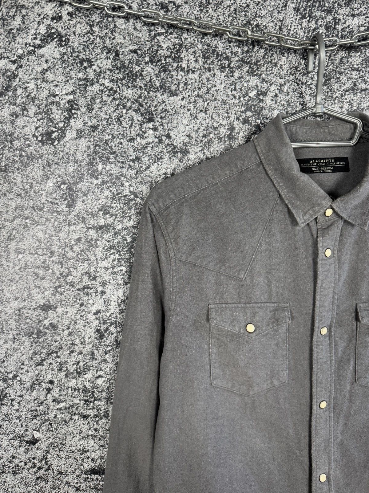 Allsaints Allsaints Helm Long Sleeve Riveted Shirt Button Up Size M Size US M / EU 48-50 / 2 - 3 Thumbnail