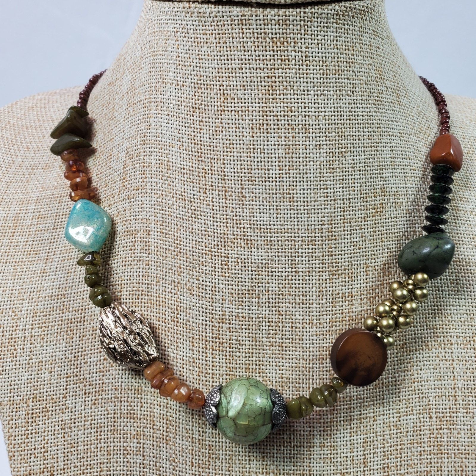 The Unbranded Brand Earthy Hippie Treska Multicolor Statement Bead Necklace 20" Size ONE SIZE - 1 Thumbnail