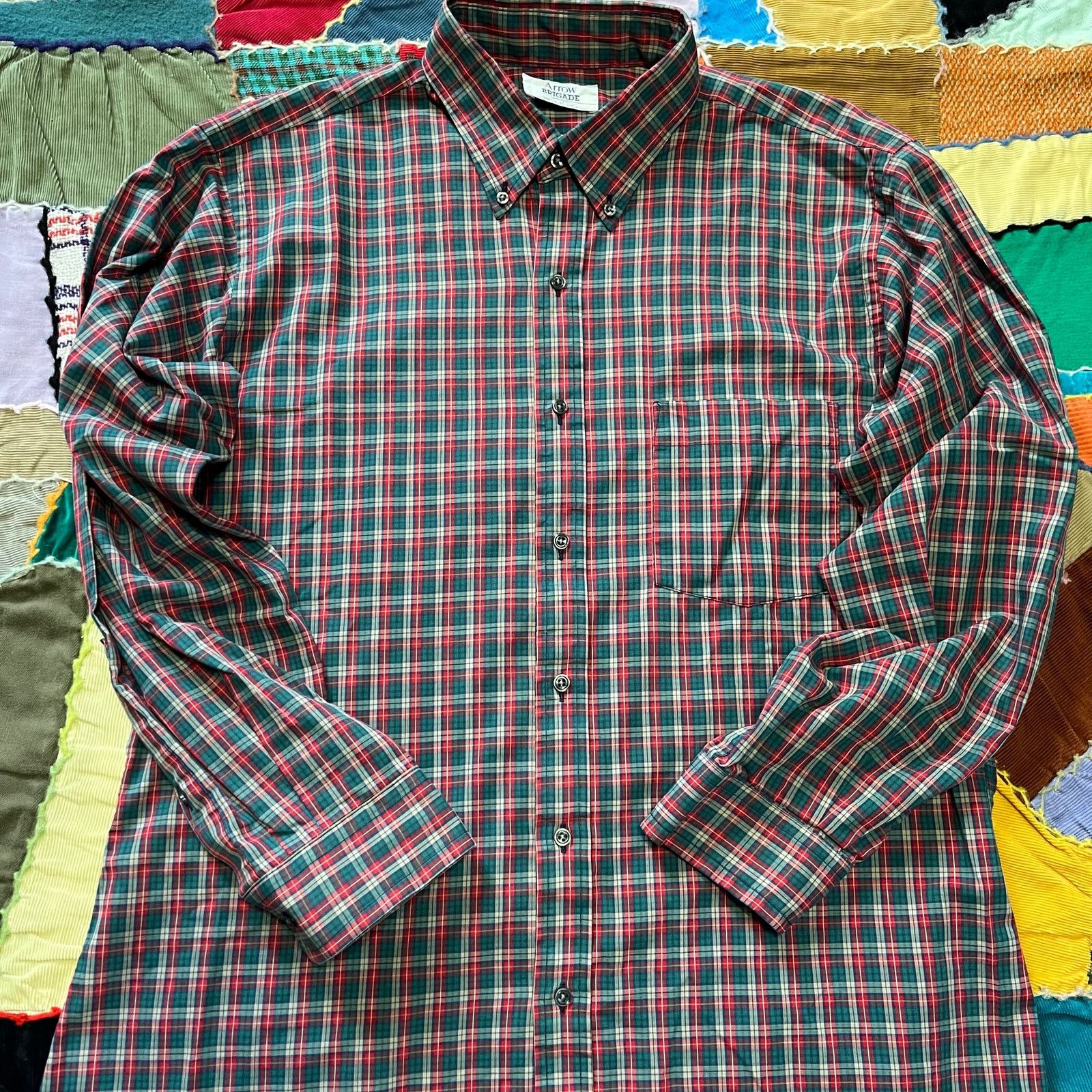 Other Vintage Arrow Brigade Red and Gren Plaided Button Up Large Size US L / EU 52-54 / 3 - 1 Thumbnail