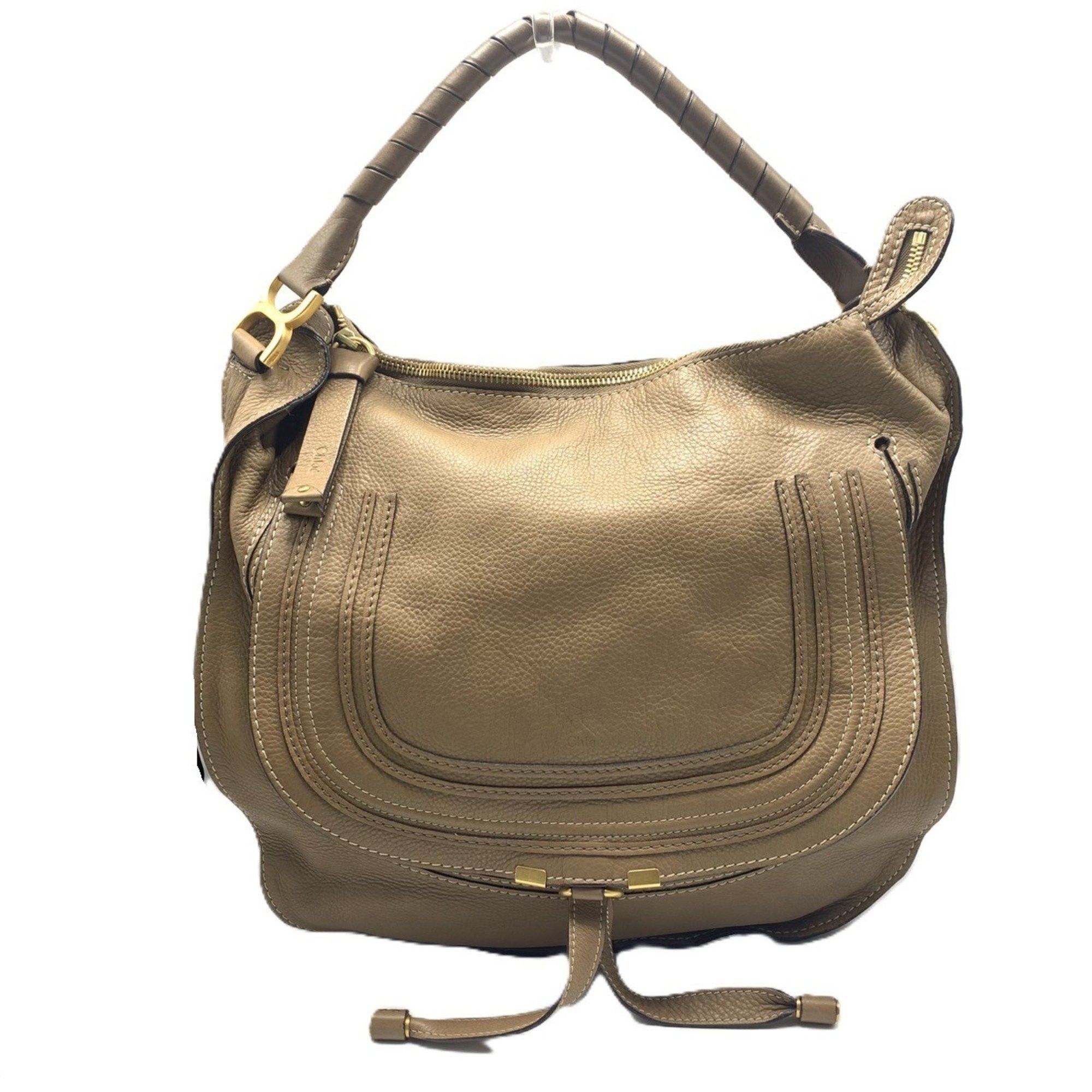 Chloé Chloe Marcie 2Way Handbag Shoulder Bag Calfskin Brown, Women's