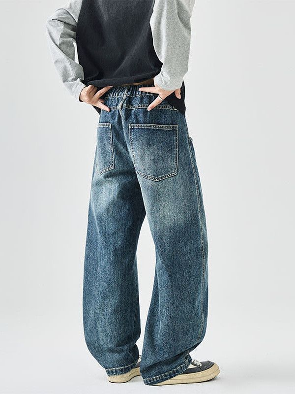 Vintage Men's Retro Heavyweight Washed Loose-fitting Jeans Size US 32 / EU 48 - 4 Thumbnail
