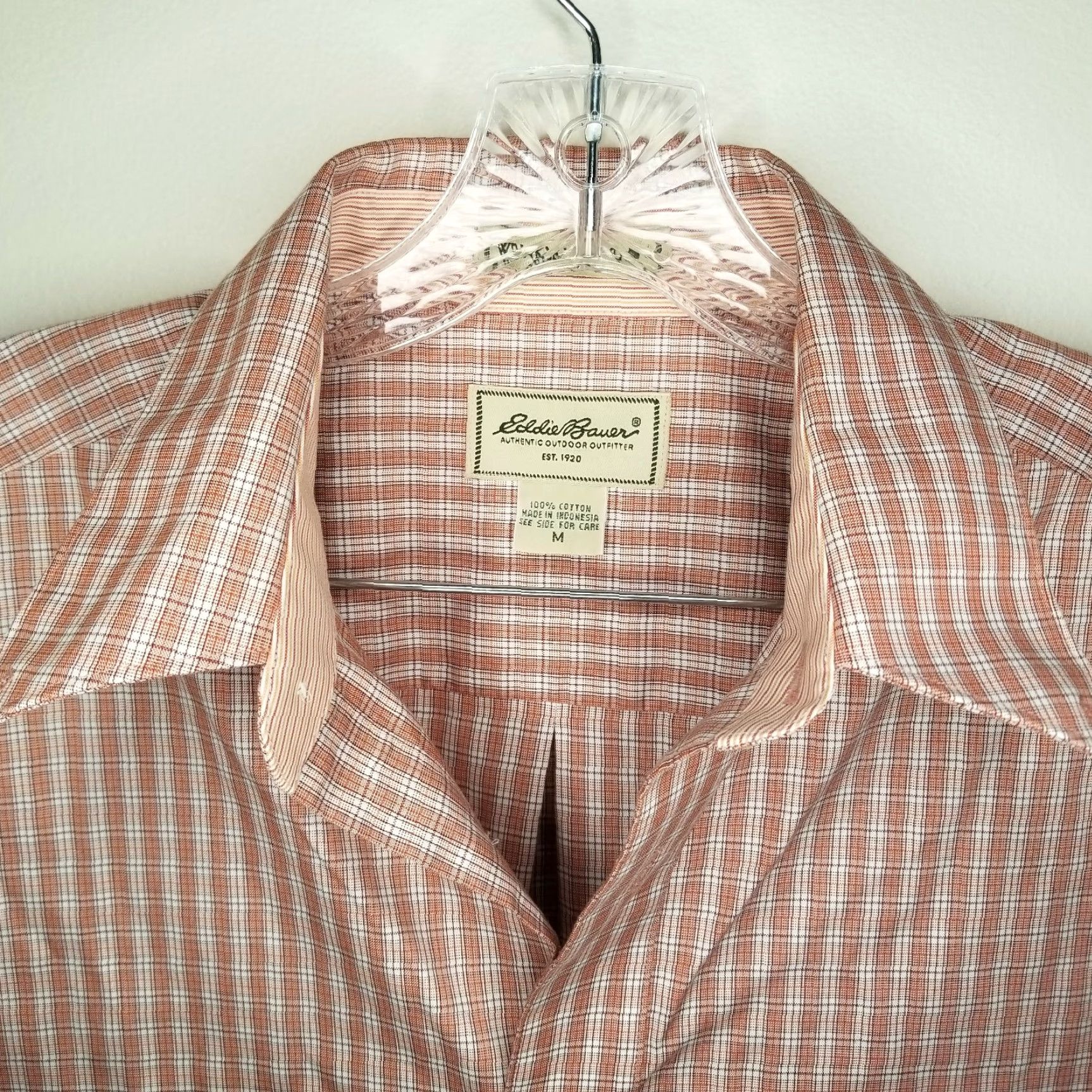 Eddie Bauer Eddie Bauer Mens Orange Pink Long Sleeve Button-Up Size M Mens Comfort Fit Shirt Size US M / EU 48-50 / 2 - 3 Thumbnail