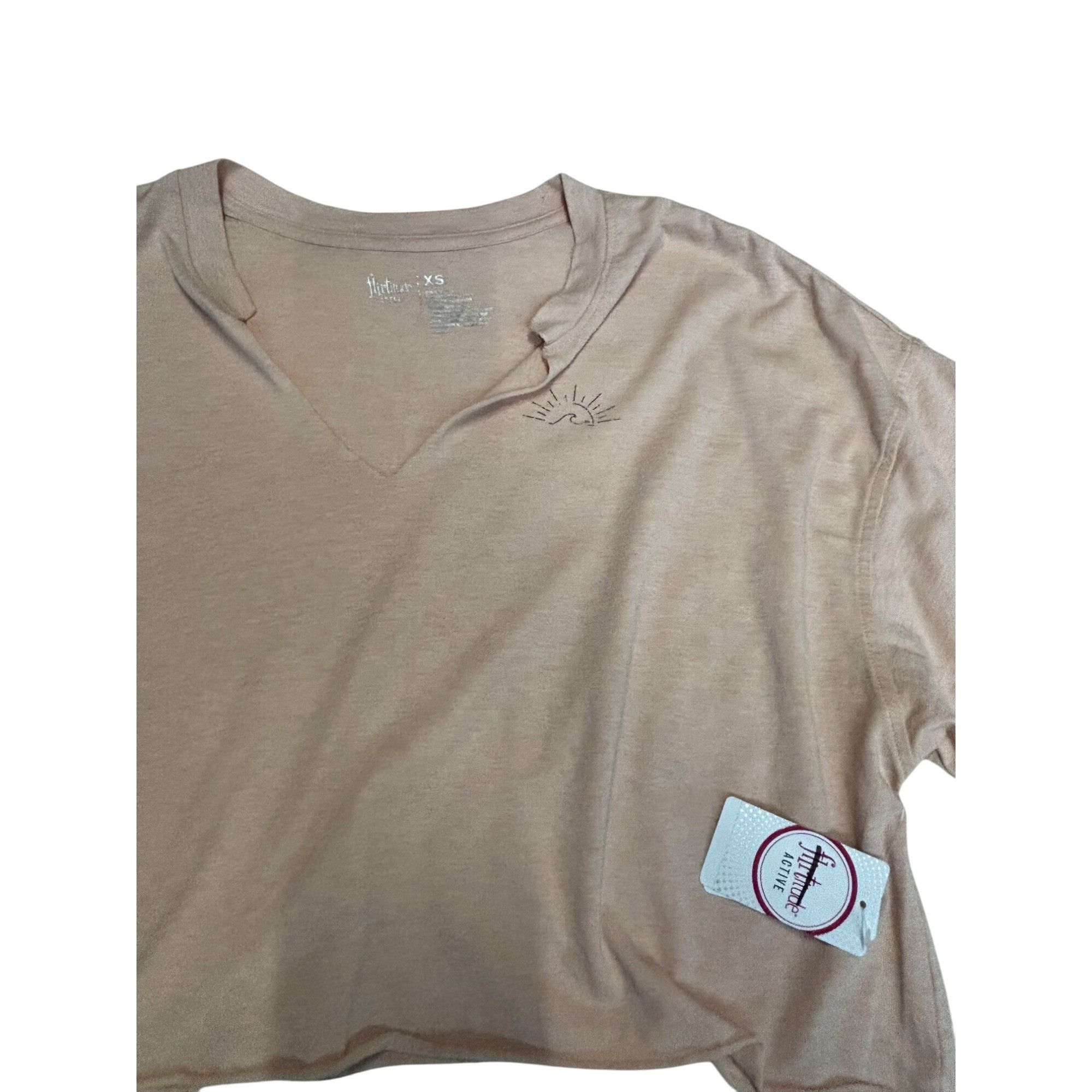 Other Flirtitude Terra Split Neck, Raw Hemline Cropped Tee, Blush, Size XS / US 0-2 / IT 36-38 - 6 Thumbnail