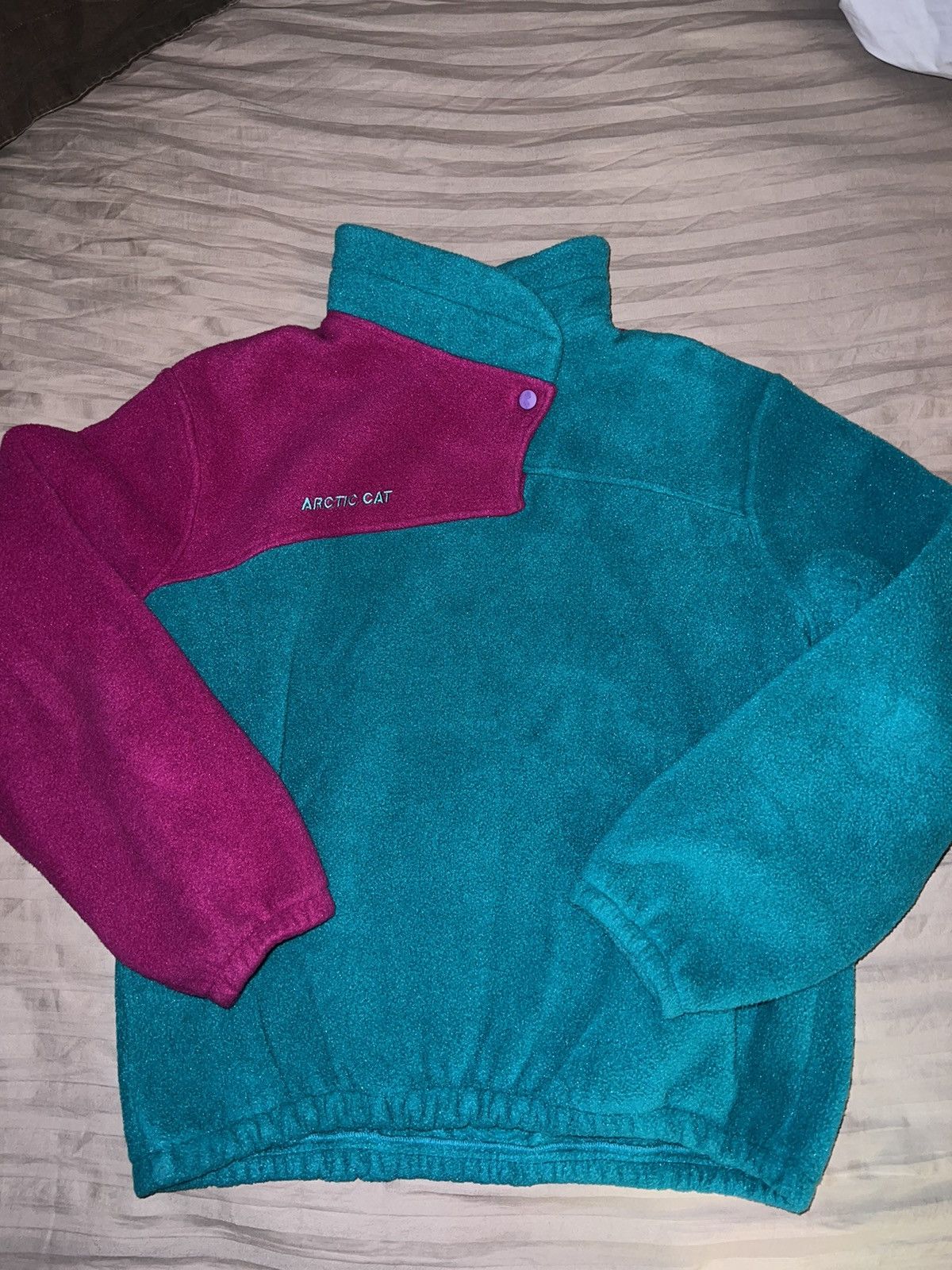Patagonia Vintage Artic Cat Two Tone Neck Clasp Fleece Pullover Size US L / EU 52-54 / 3 - 1 Thumbnail