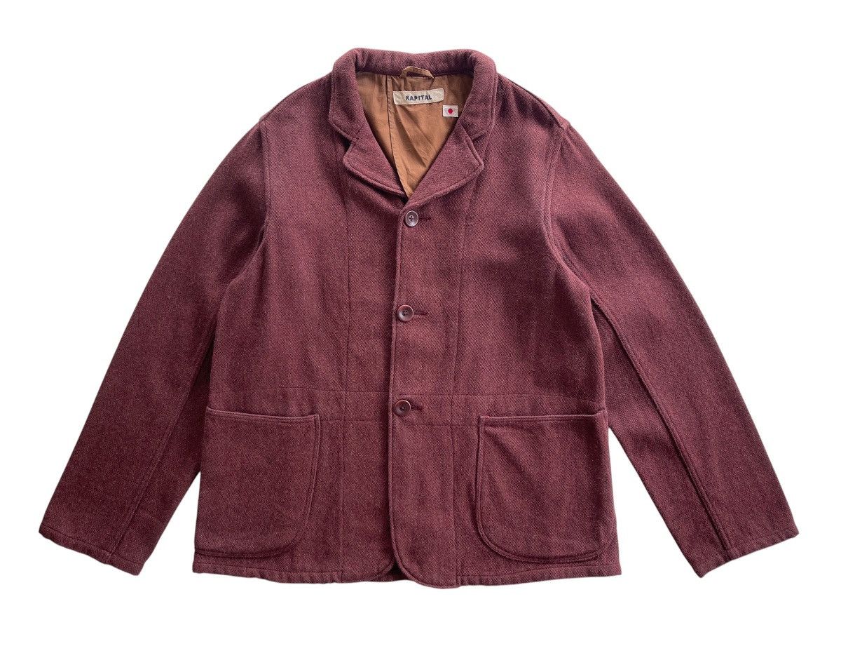 Kapital Kapital Burgundy Ripstop Hospital Wool Jacket Size US L / EU 52-54 / 3 - 3 Thumbnail