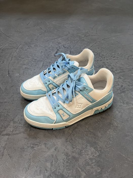 Louis Vuitton NYC Pop Up Exclusive Blue Low Top Trainer Sneaker LV 8 US 9  9.5