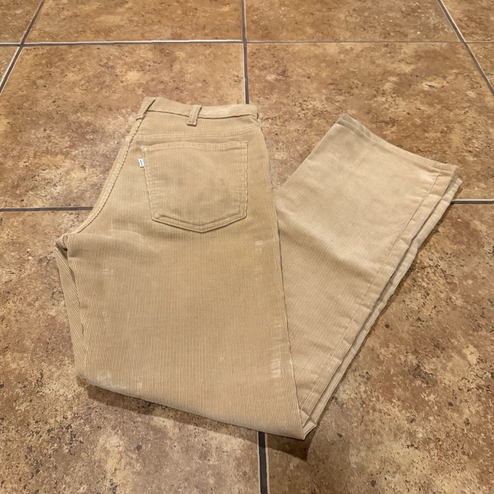 Levi's VINTAGE Levi's 519 Jeans Corduroy Wheat Beige 32x30 Regular Mens Straight 30 in 32 in EUC Talon Size US 32 / EU 48 - 3 Thumbnail