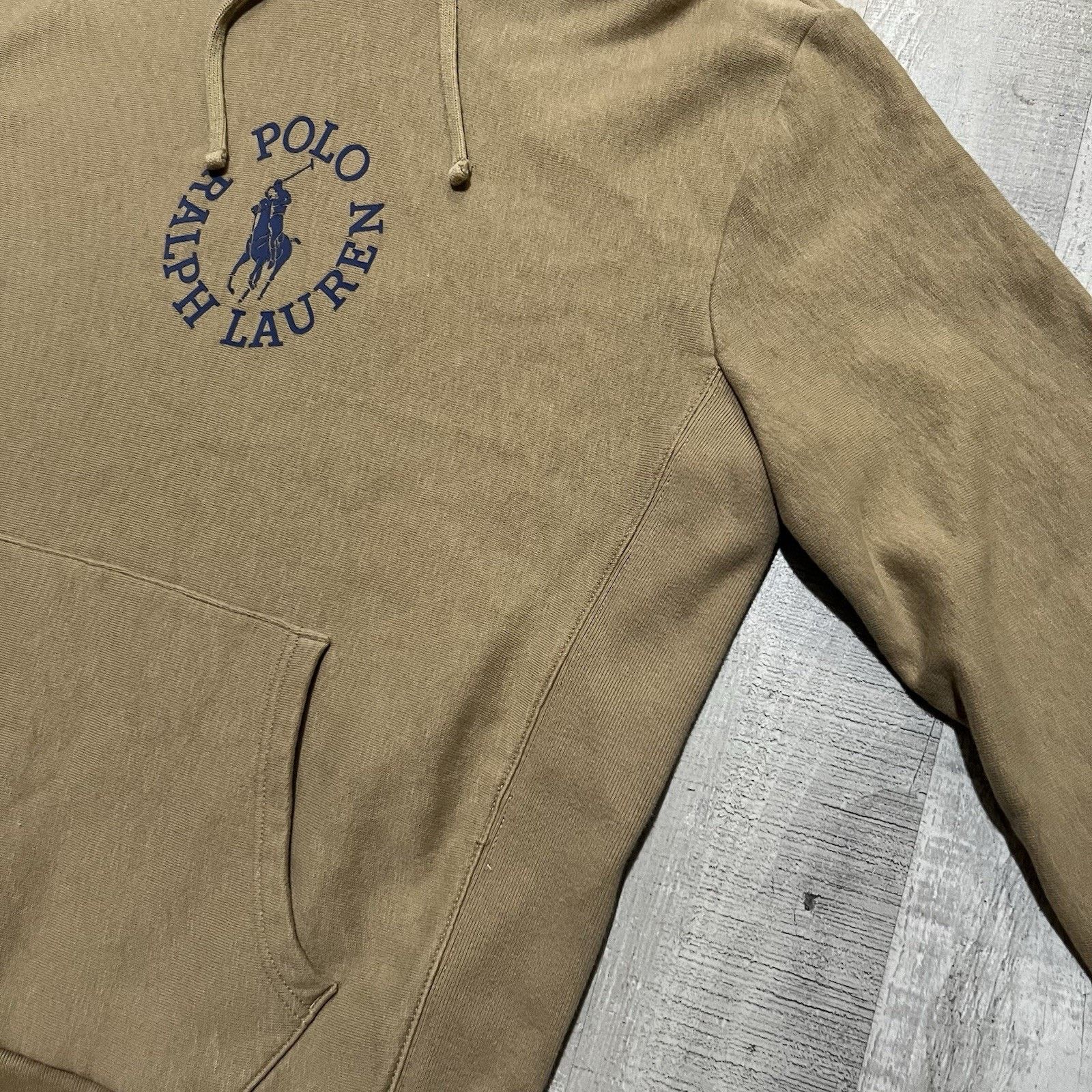 Polo Ralph Lauren Polo Ralph Lauren Light Brown Pull Over Hoodie Spell Out M Size US M / EU 48-50 / 2 - 4 Thumbnail