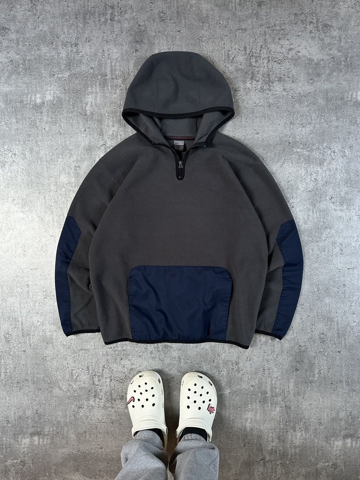 Nike × Streetwear × Vintage Vintage Nike Ninja Nylon Hooded Fleece ...