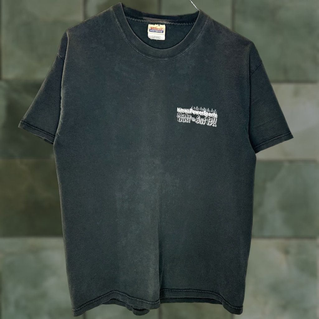 Doublet Vintage 90s Nitrous Power Sports Racing Nitro Double-Sided Graphic T-Shirt Large Black Cotton Short Sleeve Crew Neck Men’s 90s Cars T-Shirt Size US L / EU 52-54 / 3 - 1 Thumbnail