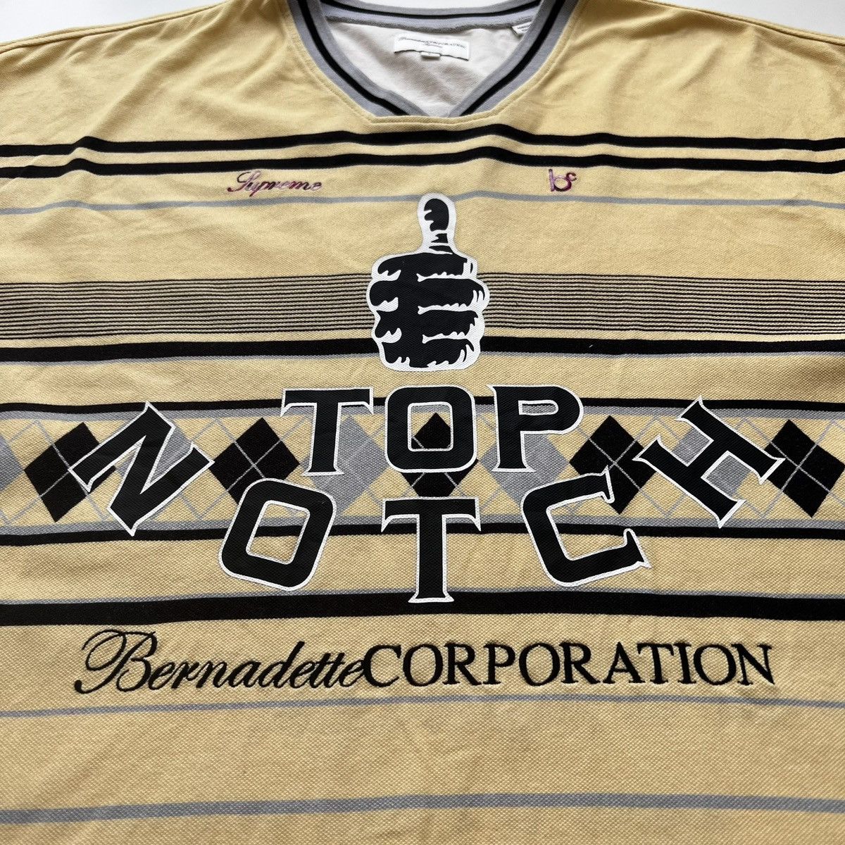 Supreme × Bernadette L/S Top L Supreme Bernadette Corporation Pique Soccer Top (SS23) - $118