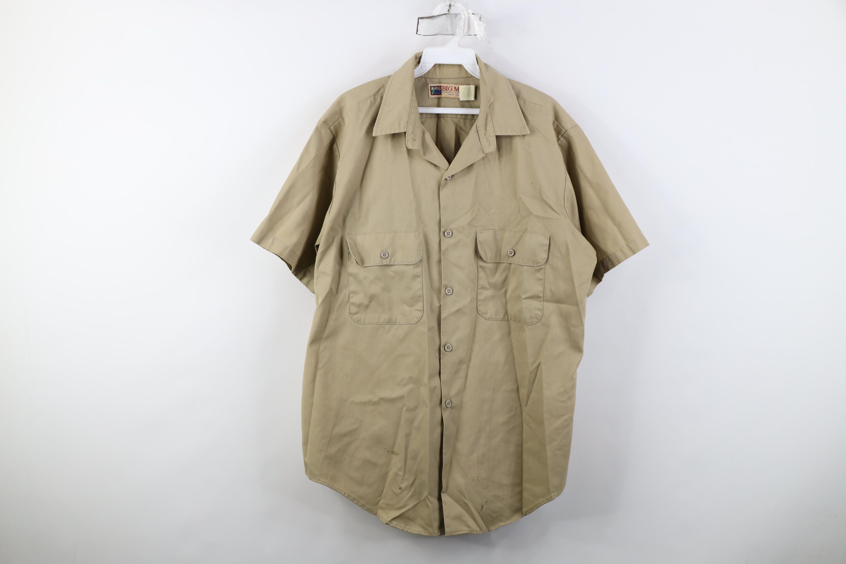 Vintage Vintage 90s Big Mac Workwear Mechanic Short Sleeve Shirt Size US L / EU 52-54 / 3 - 1 Thumbnail