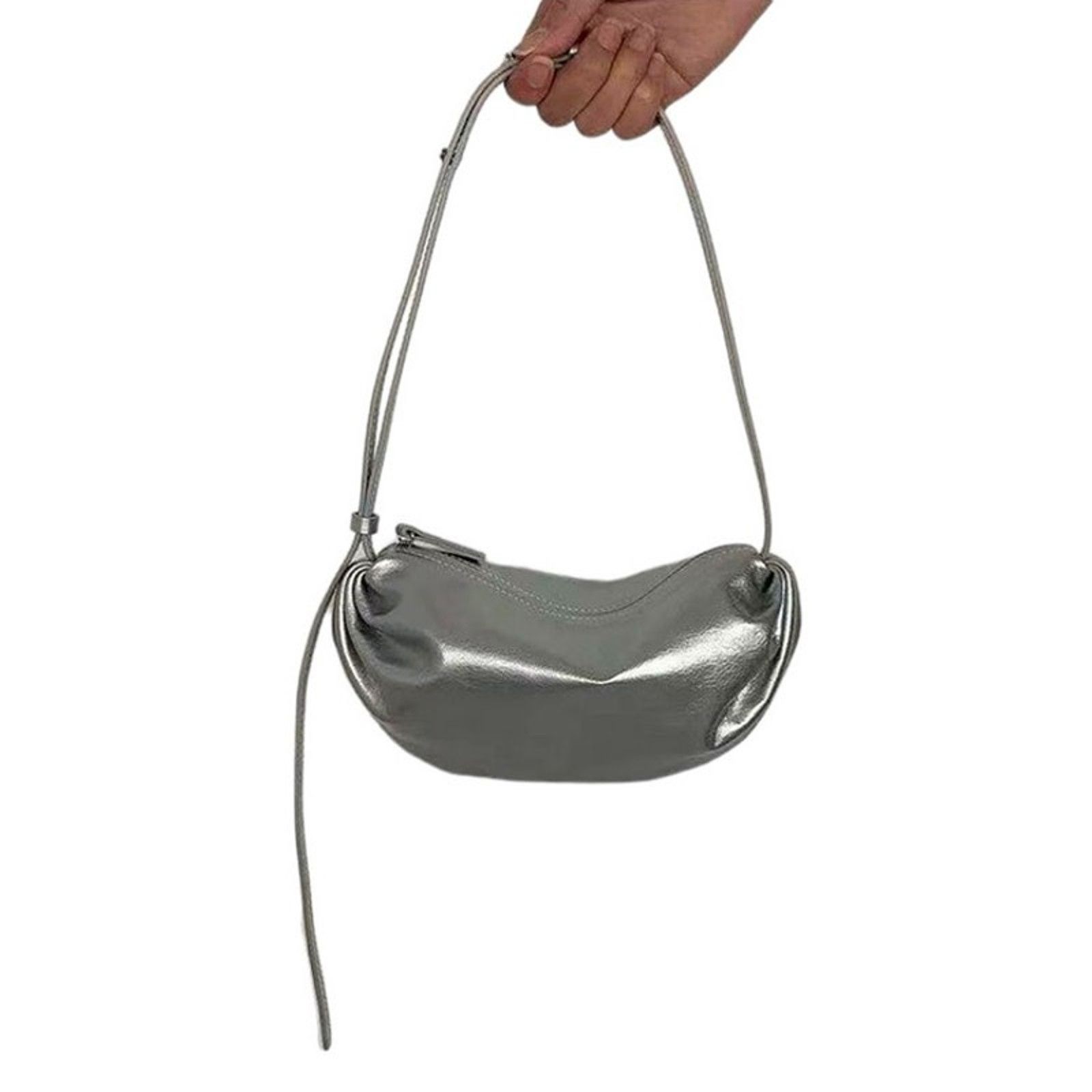 Other Commense Women's Silver Half-Moon Shaped Shoulder Bag Size ONE SIZE - 2 Thumbnail