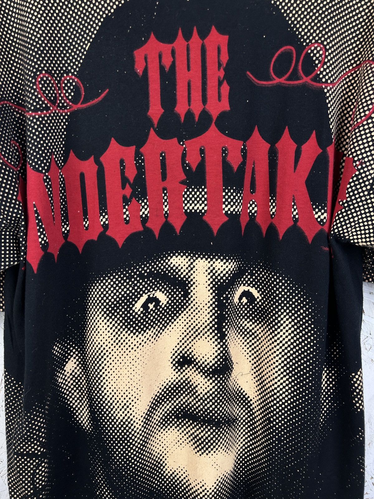 Vintage 90s Vintage WWF The Undertaker 1992 AOP Allover Print Tshirt Size US XL / EU 56 / 4 - 8 Thumbnail