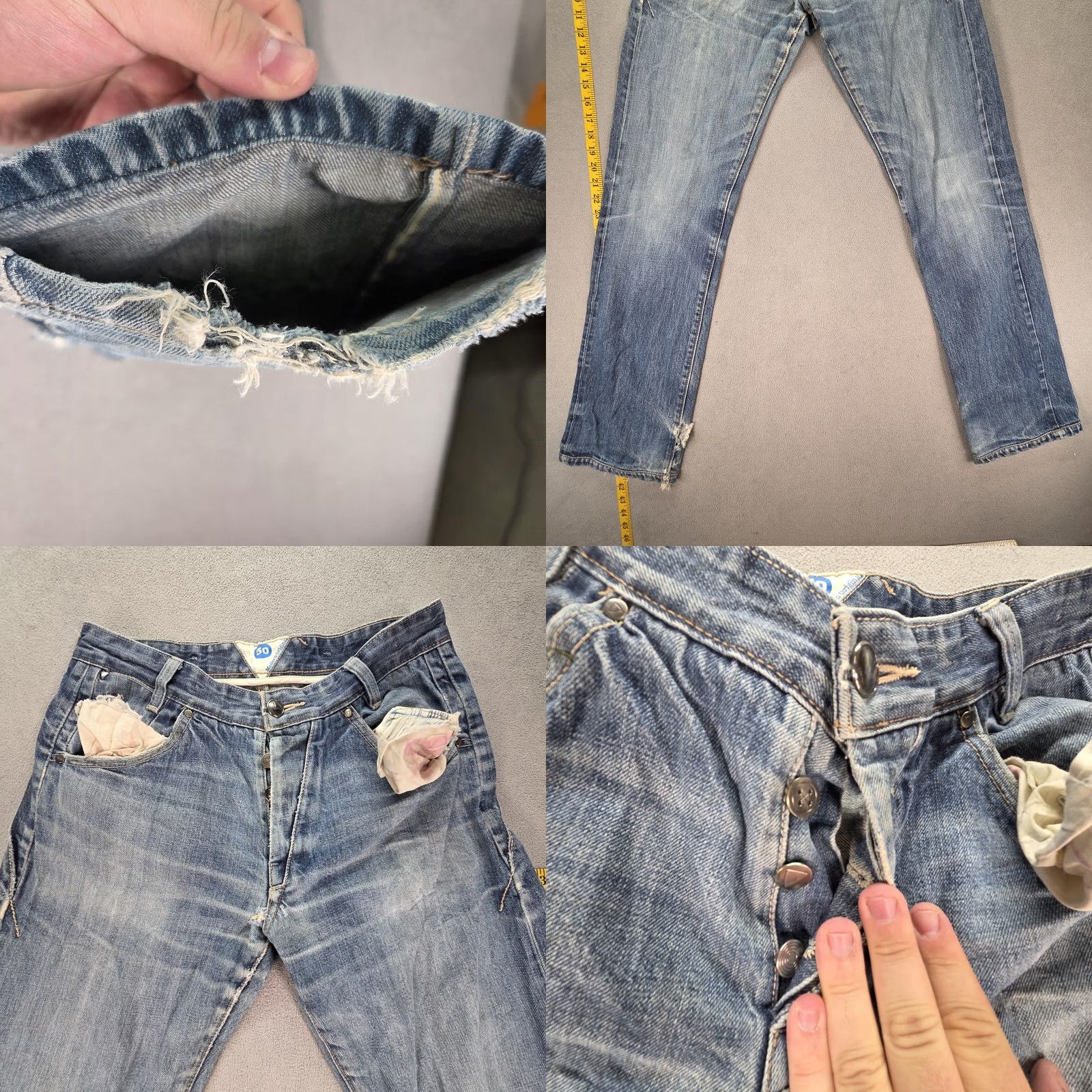 Levi's Levis Jeans Mens Regular Straight 29x32 Blue Light Distressed Pockets Logo Vintage: No, Selvedge Not N/A Size US 29 - 9 Thumbnail
