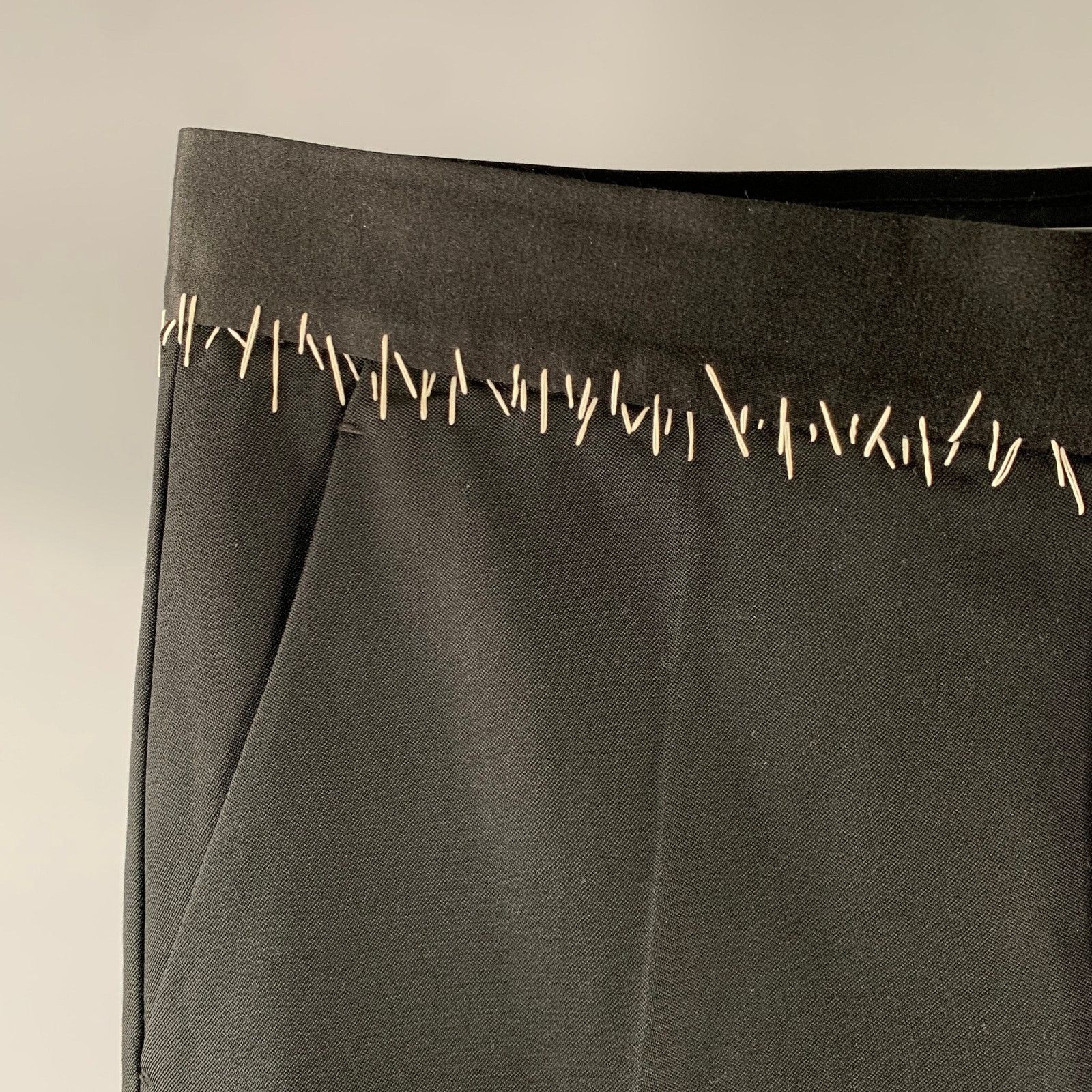 Haider Ackermann HAIDER ACKERMANN Size 33 Black White Contrast Dress Pants Size US 33 - 2 Thumbnail