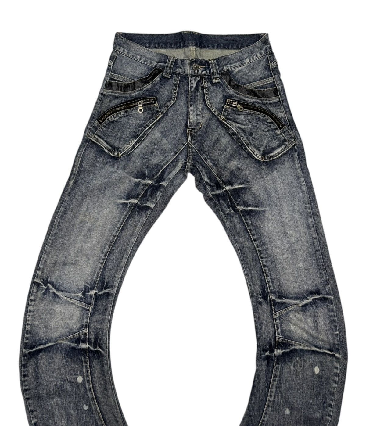 Kapital 🔥PPFM AW2011 CURVE DENIM MULTI ZIPPER POCKET JEANS Size US 32 / EU 48 - 3 Thumbnail
