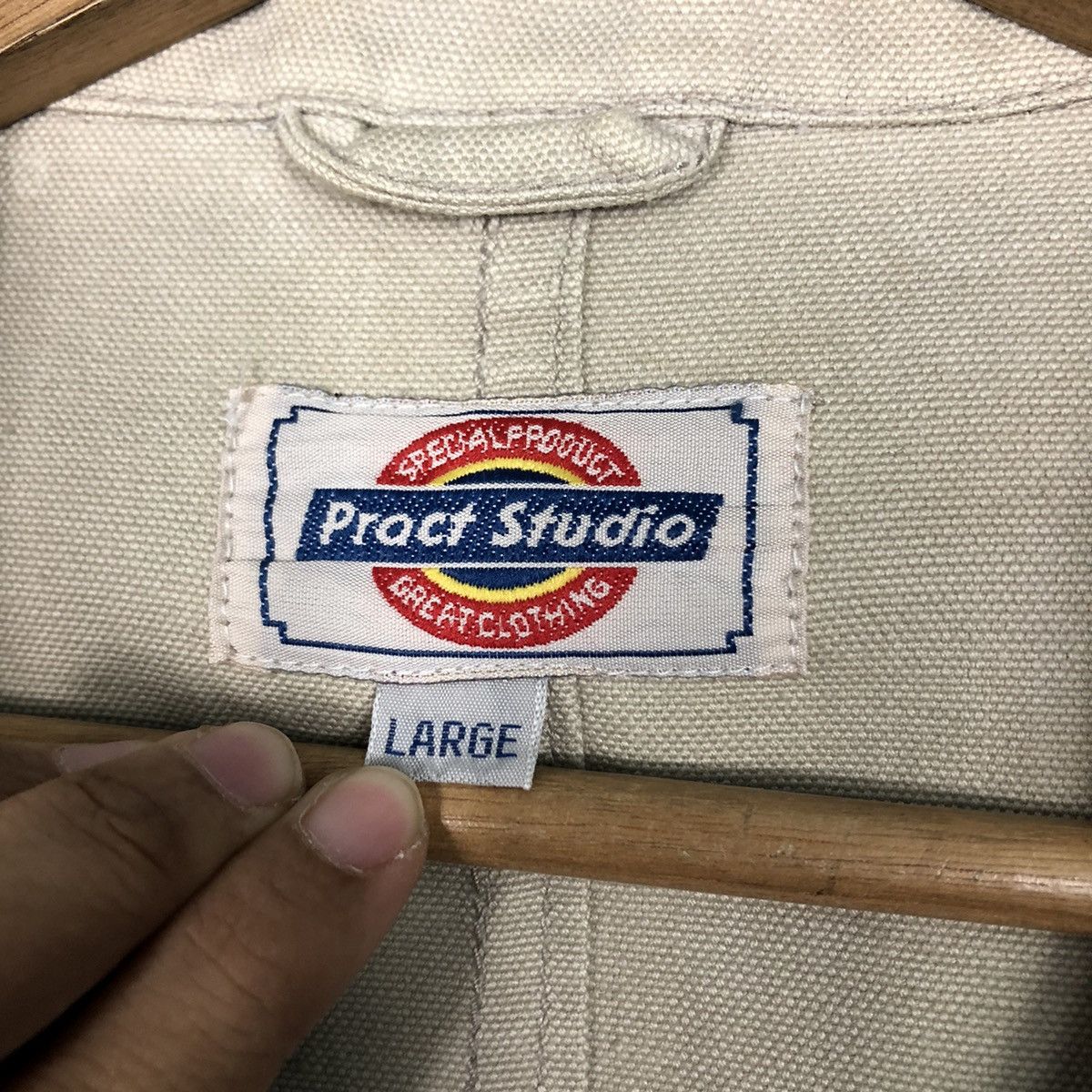 Japanese Brand Pract Studio Heavyweight Canvas Shop Jacket — Boxy Fit Size US L / EU 52-54 / 3 - 19 Thumbnail