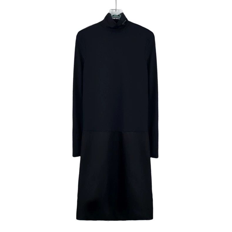 Prada Prada Black triangle stand-up collar long-sleeved dress Size XS / US 0-2 / IT 36-38 - 1 Thumbnail
