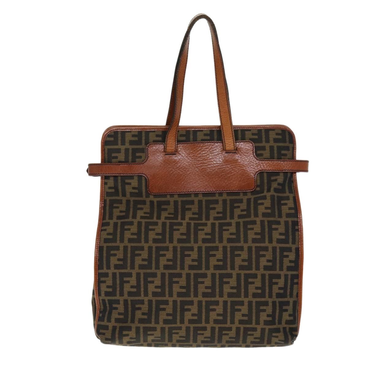 Fendi FENDI Zucca Canvas Tote Bag Brown Black Size ONE SIZE - 3 Thumbnail