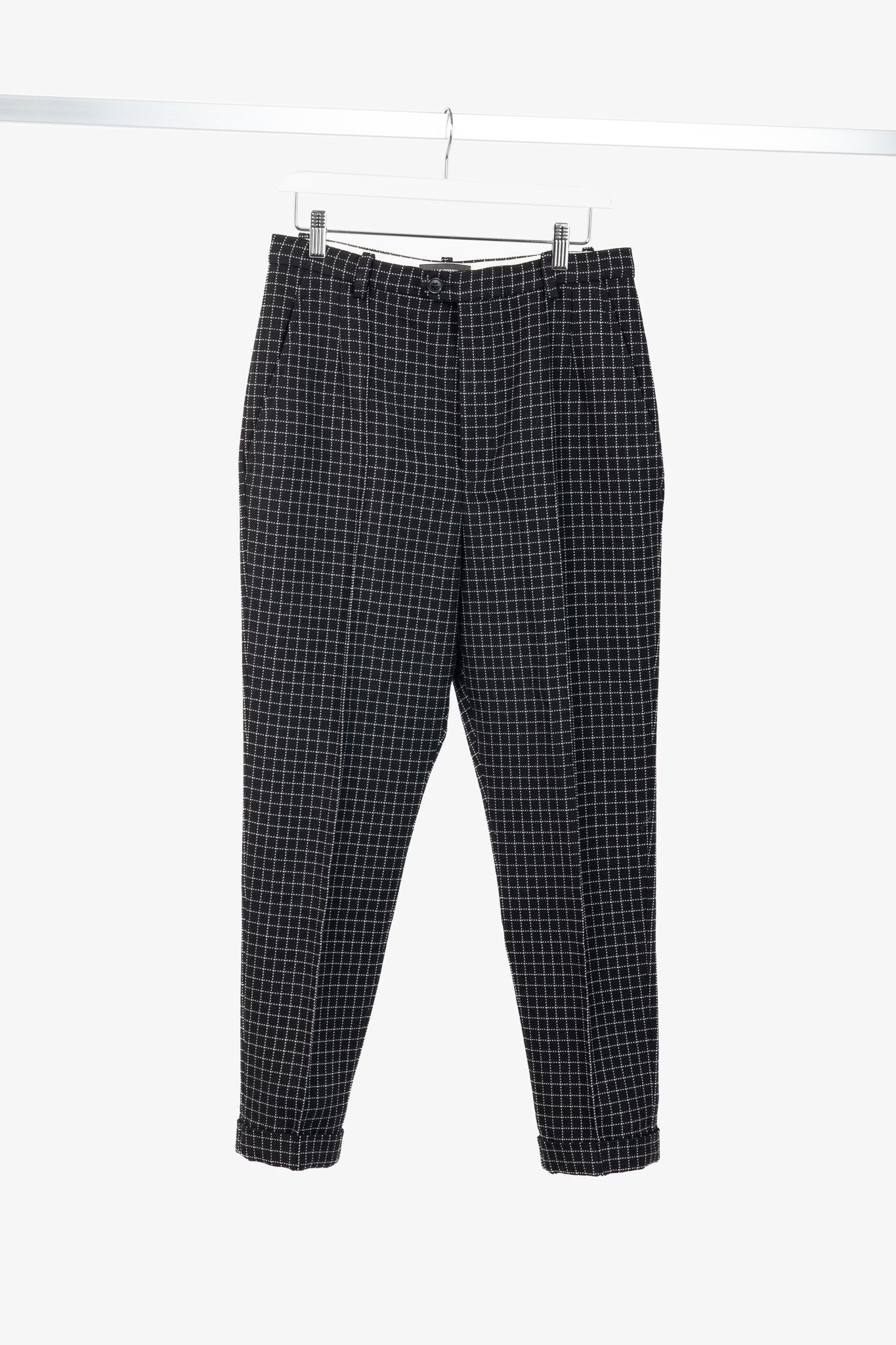 Isabel Marant Isabel Marant Lola Black Checked Wool Cropped Trousers Size 30" / US 8 / IT 44 - 1 Thumbnail