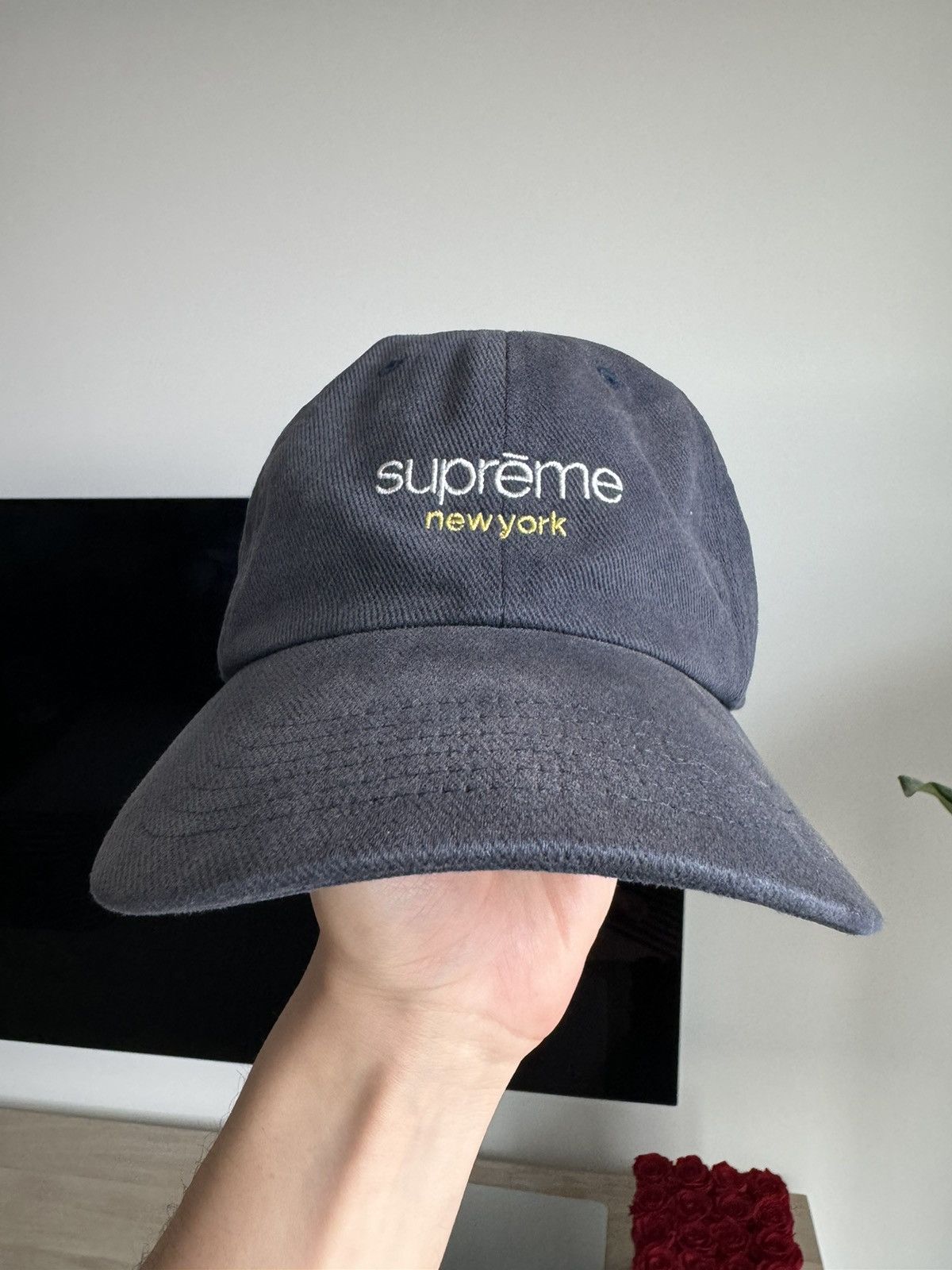 Hat Made In Usa Supreme Supreme New York Classic Logo Blue Hat Strapback Cap Grailed