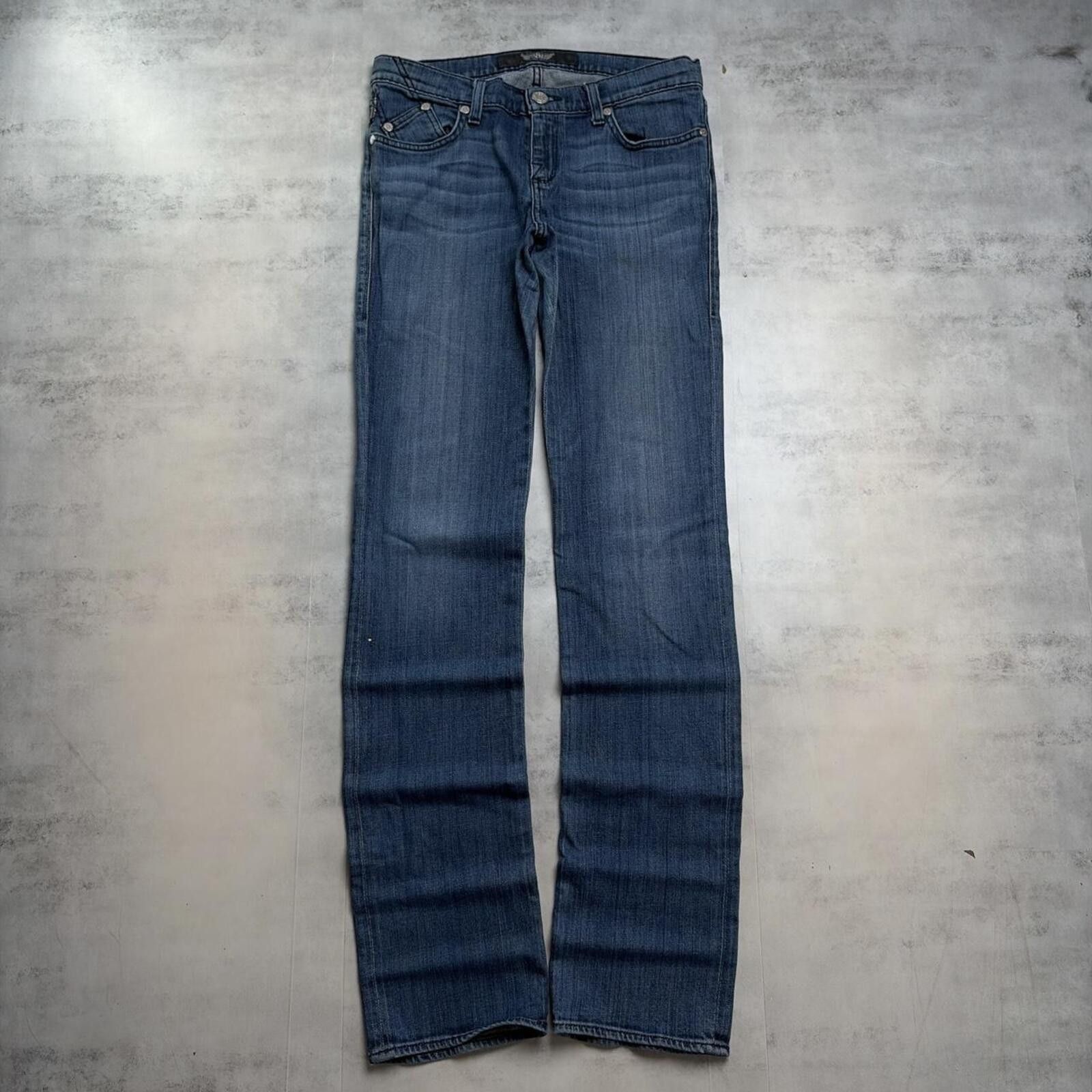 Other Y2K Blue Rock & Republic Grunge Gothic Straight Denim Jeans Size 30" / US 8 / IT 44 - 4 Thumbnail
