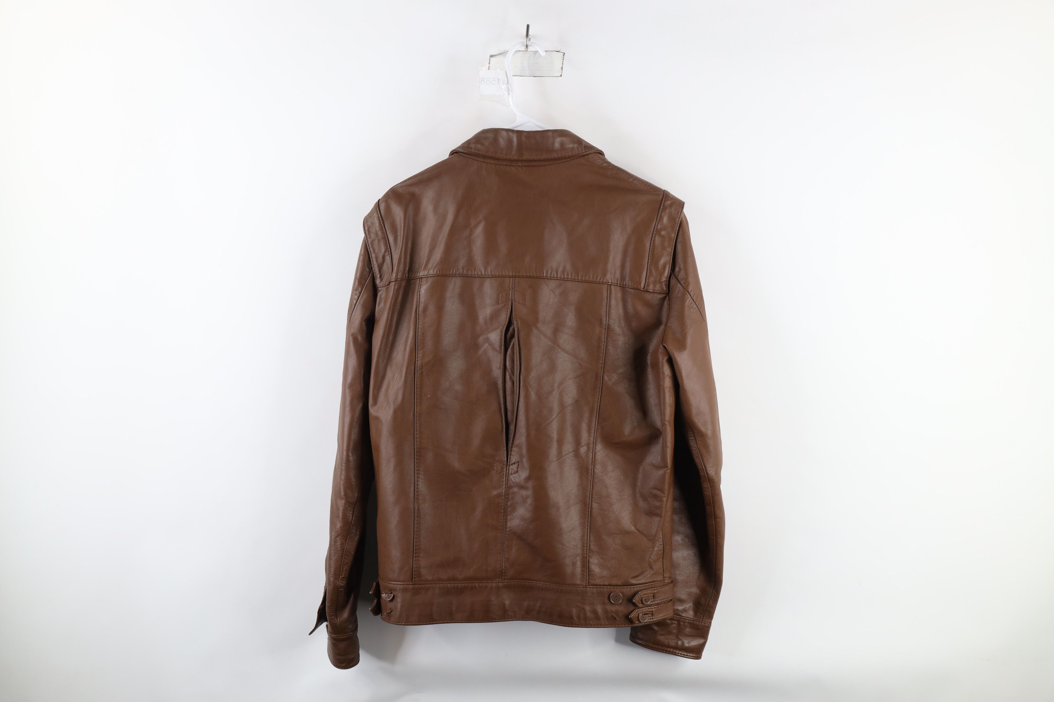 Vintage Vintage 70s Streetwear Lined Leather Bomber Jacket Brown Size US L / EU 52-54 / 3 - 14 Thumbnail