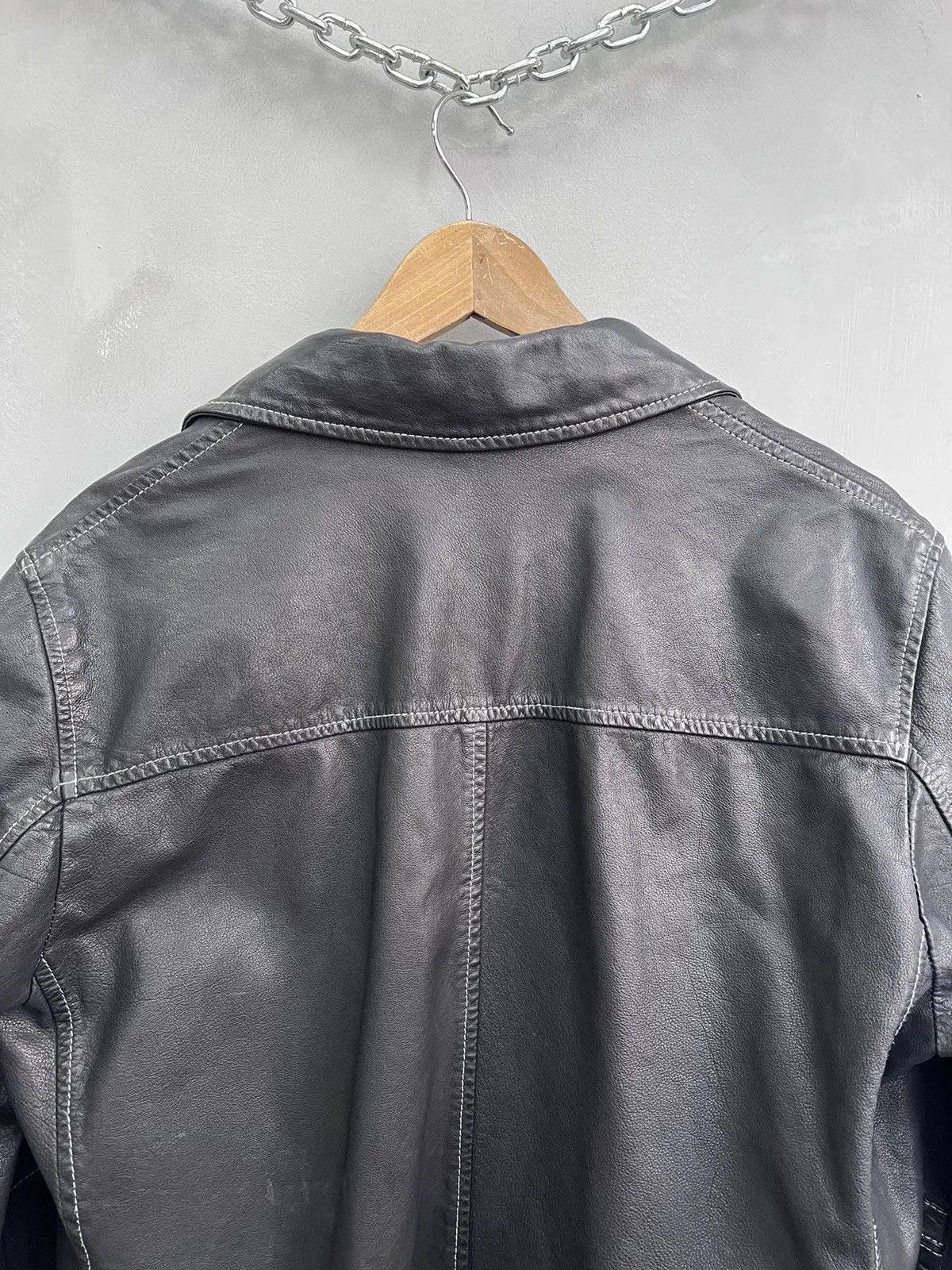 Roberto Cavalli Stitching Roberto Cavalli leather avant garde jacket blazer Size US L / EU 52-54 / 3 - 17 Thumbnail
