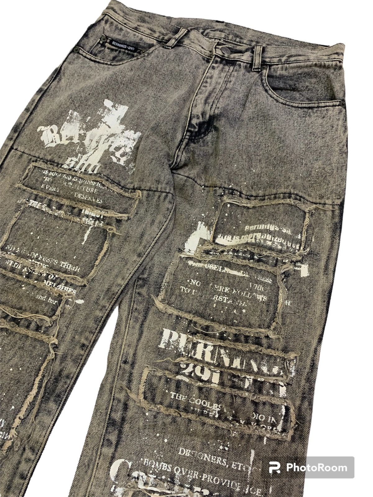 BERNINGS SHO Vintage Japanese Flare Bernings Sho Patchwork Denim Size US 29 - 2 Thumbnail