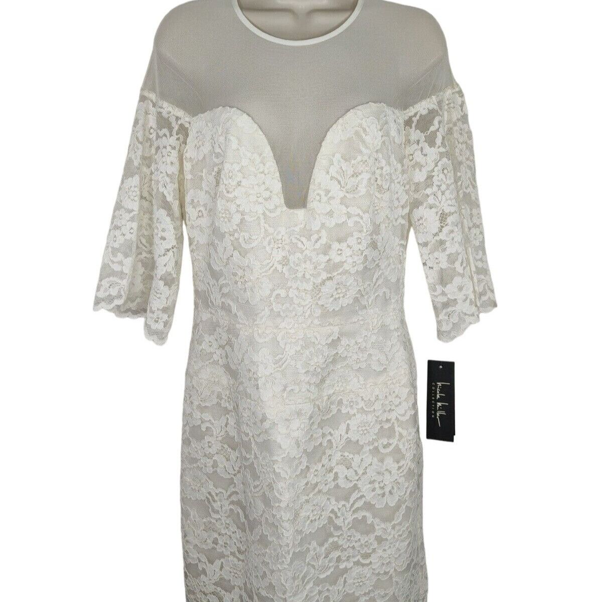 Nicole Miller Nicole Miller Lace Sheath Dress Women Size 8 Cream Wedding Size M / US 6-8 / IT 42-44 - 2 Thumbnail