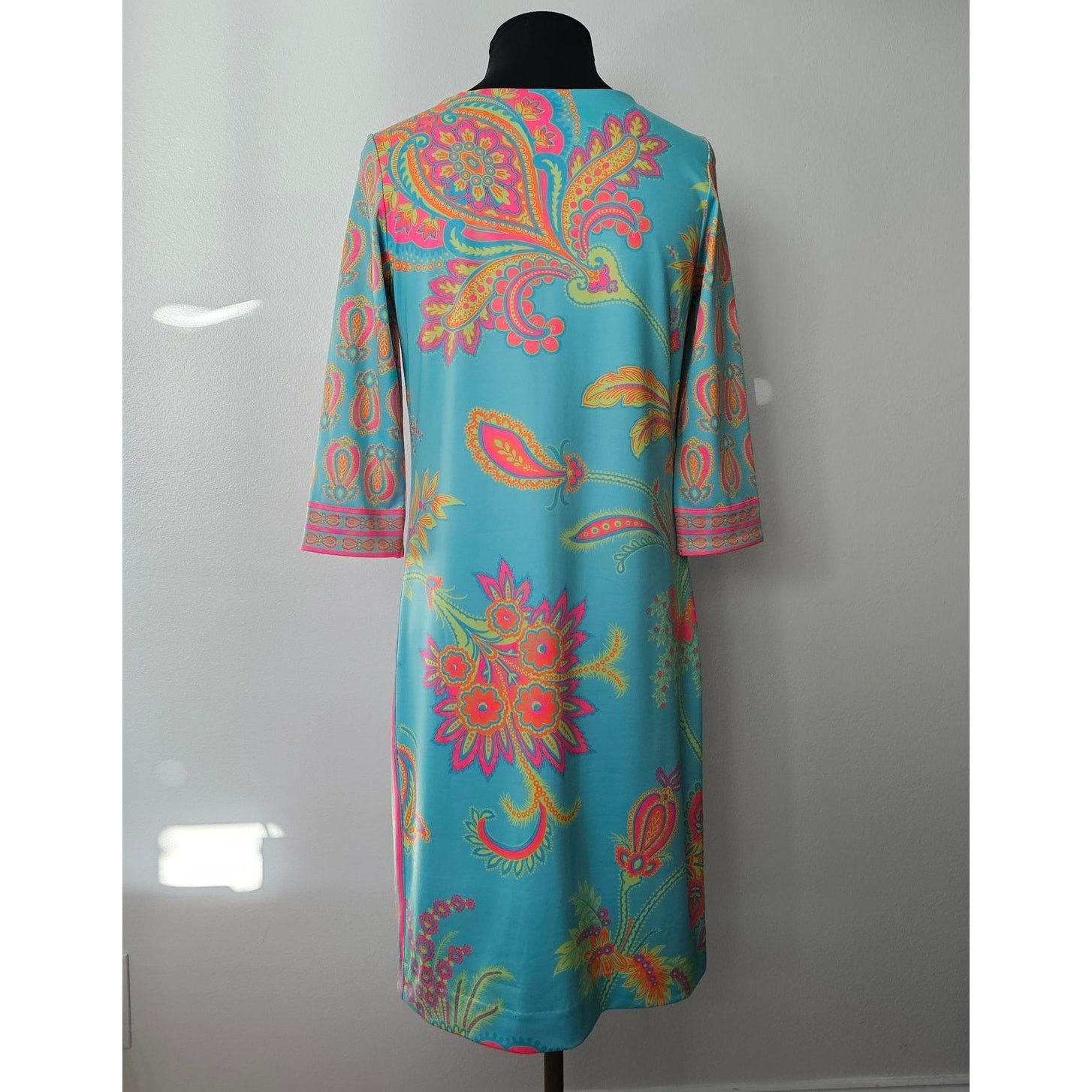 Gretchen Scott GRETCHEN SCOTT Stretch Bright Neon Floral Casual Dress XS Size XS / US 0-2 / IT 36-38 - 3 Thumbnail