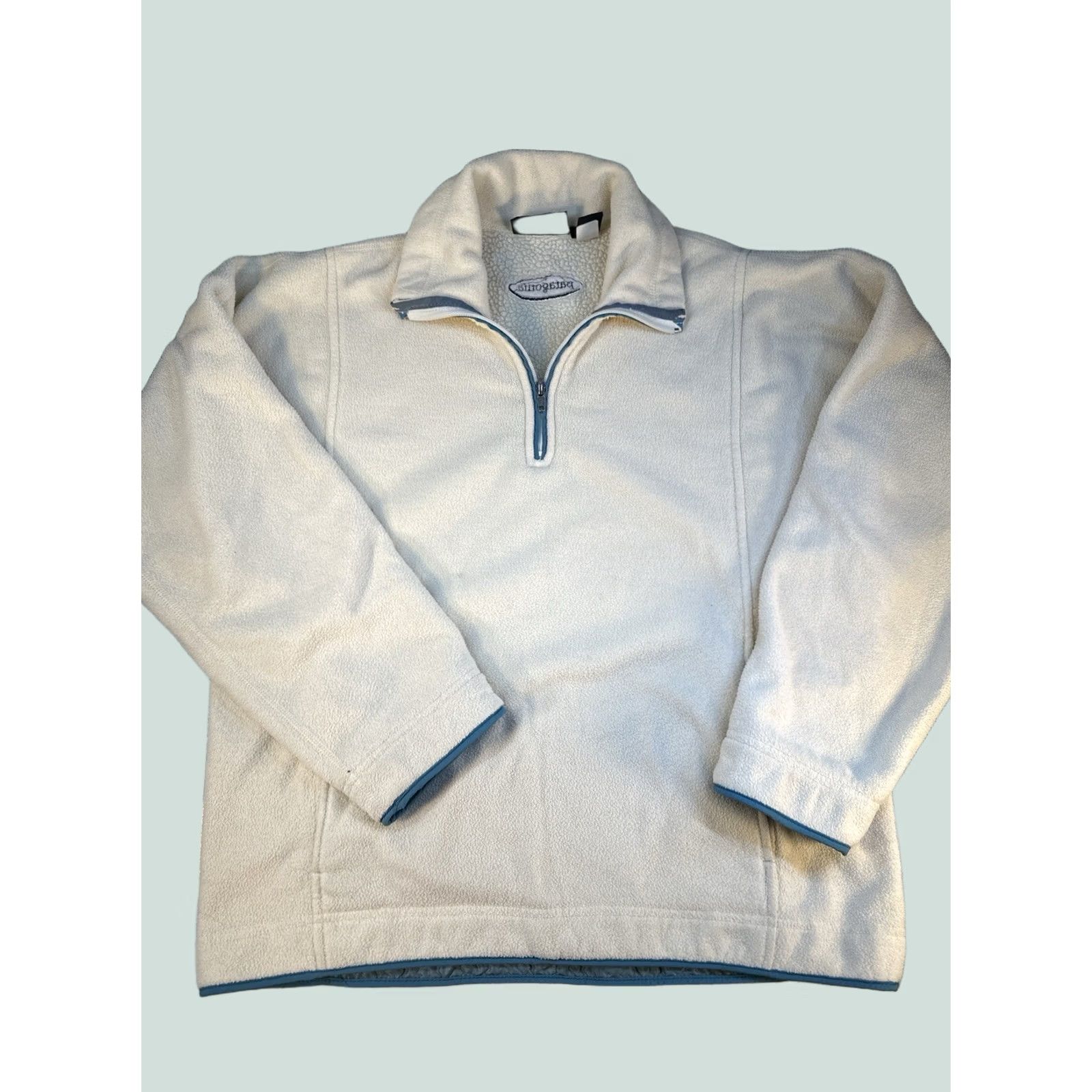 Patagonia VINTAGE Patagonia Synchilla Fleece Pullover USA 1/4 Zip M Sweater Mens Ivory Teal Size US M / EU 48-50 / 2 - 1 Thumbnail