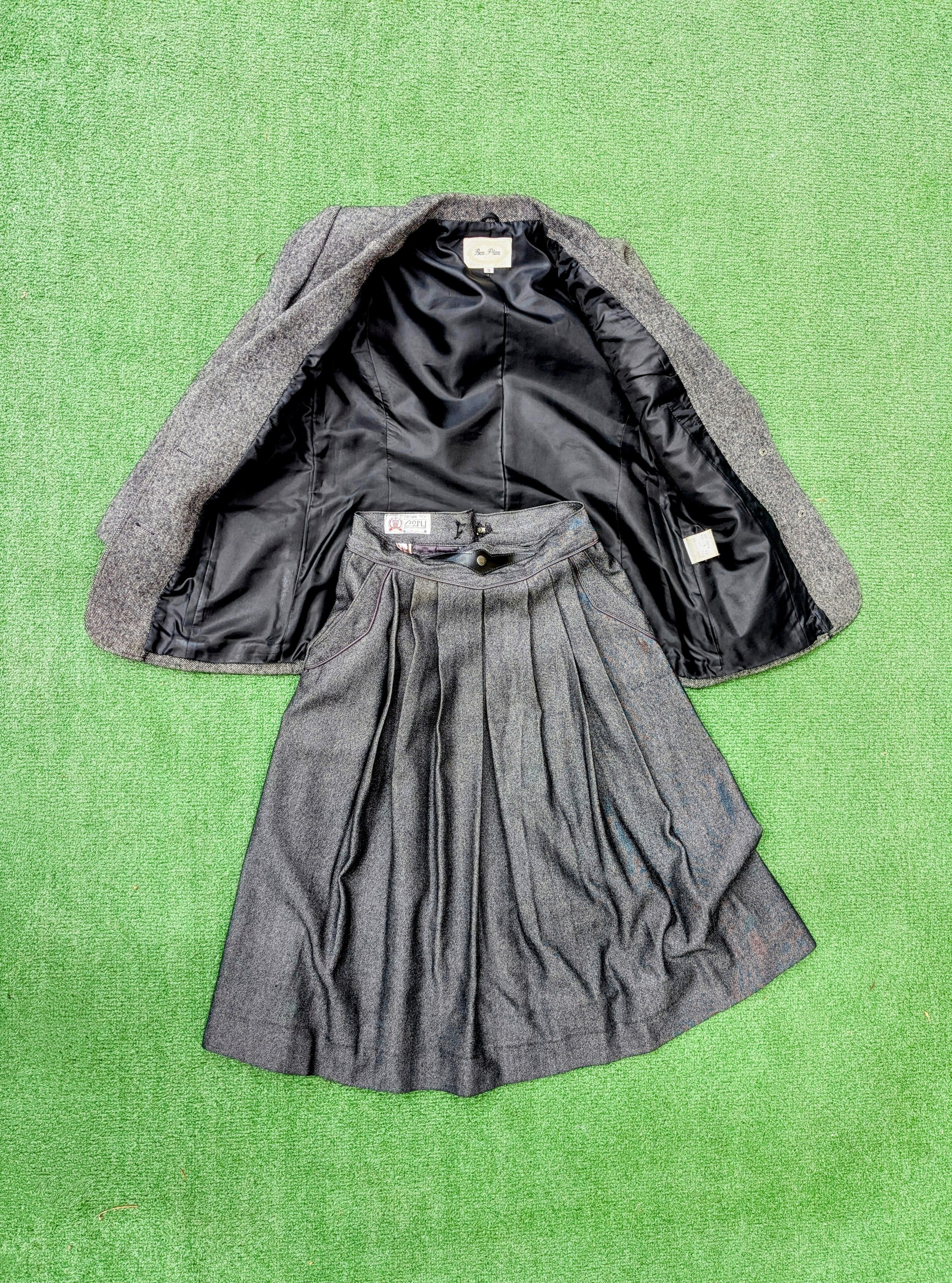 Vintage Vintage Gray Classic 2pc Bon Plan Blazer+Maxi Skirt Suit Size M / US 6-8 / IT 42-44 - 7 Thumbnail
