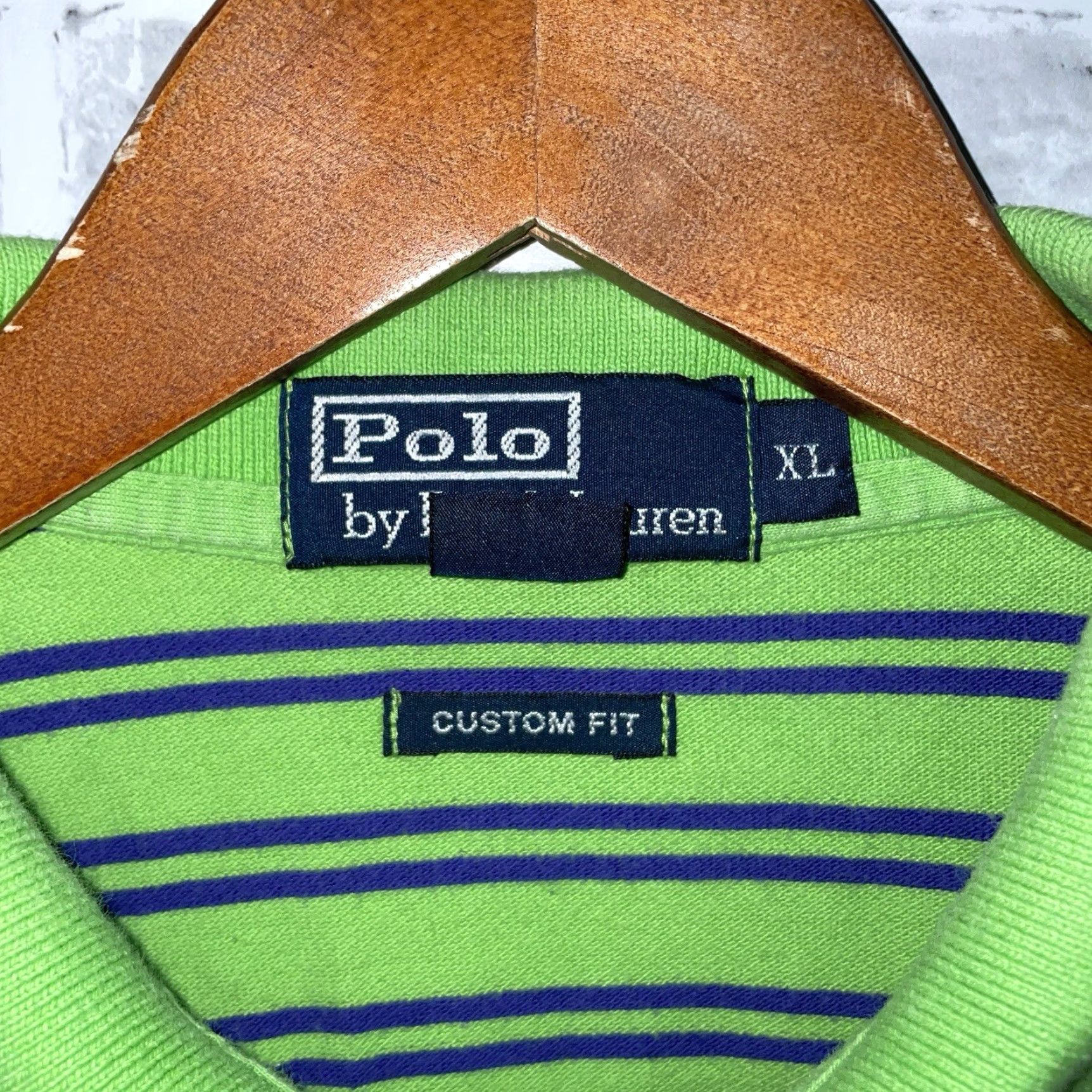 Polo Ralph Lauren Polo Ralph Lauren Polo Shirt Striped Green 100% Cotton XL Mens Custom Fit Size XL Size US XL / EU 56 / 4 - 4 Thumbnail