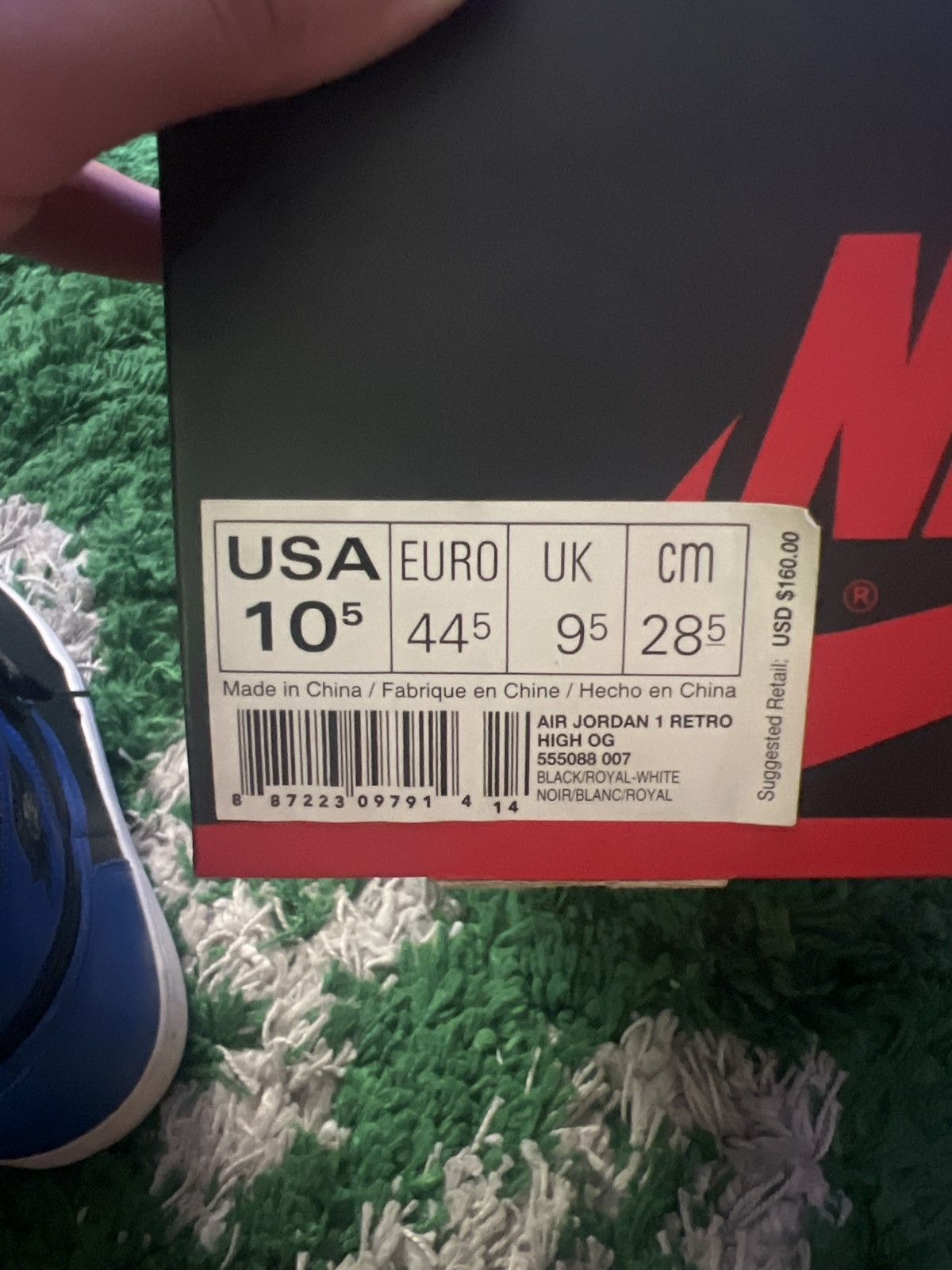 Jordan Brand Air Jordan 1 Retro High OG 2017 Royal 2017 Size US 10.5 / EU 43-44 - 8 Thumbnail