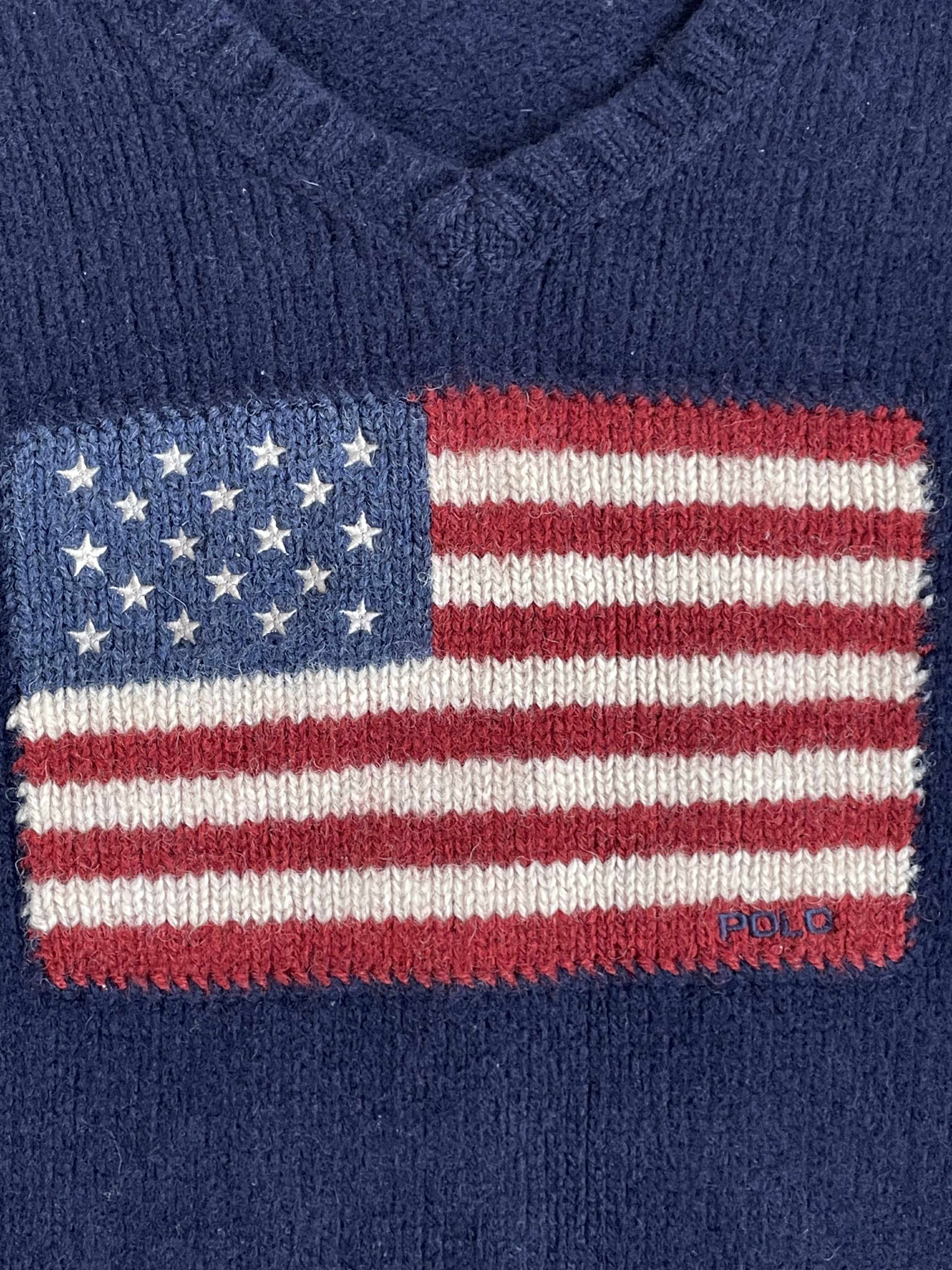 Polo Ralph Lauren Womens Polo Ralph Lauren Wool Jumper USA Flag Size L / US 10 / IT 46 - 5 Thumbnail
